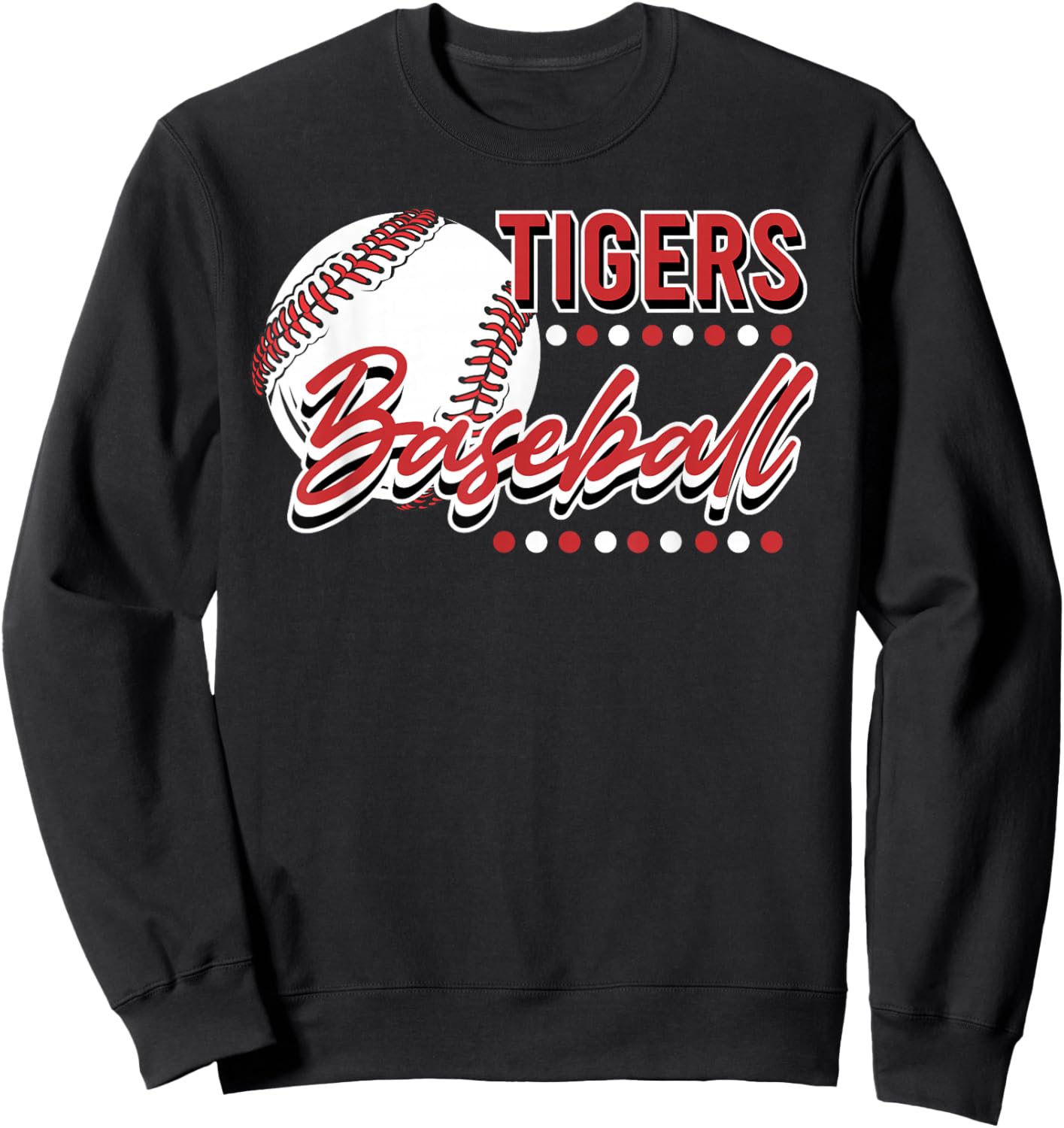 Tigers Baseball Mom Game Day School Spirit Red Tiger Pride Sweatshirt - Sweatshirt | Black