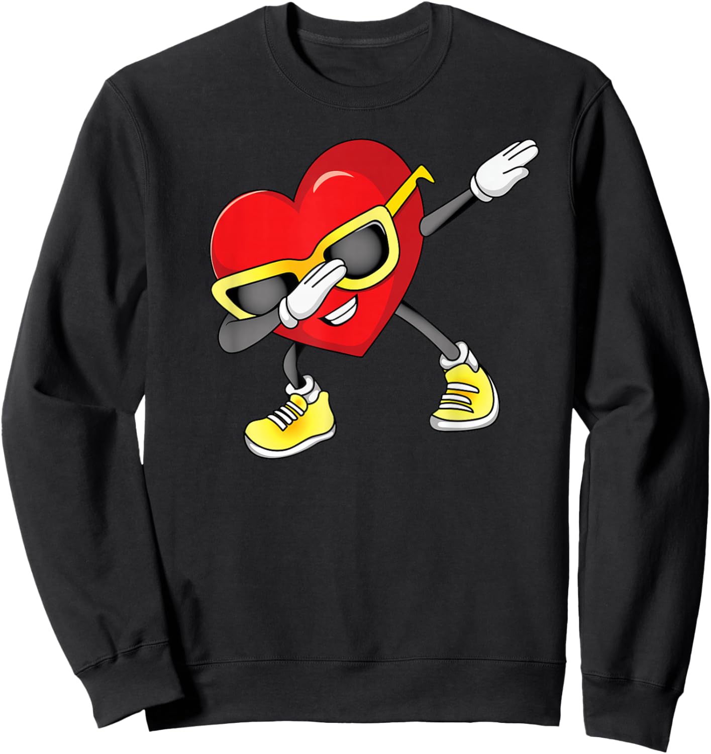 Dabbing Heart Meme Boys Valentine Sweatshirt - Sweatshirt | Black