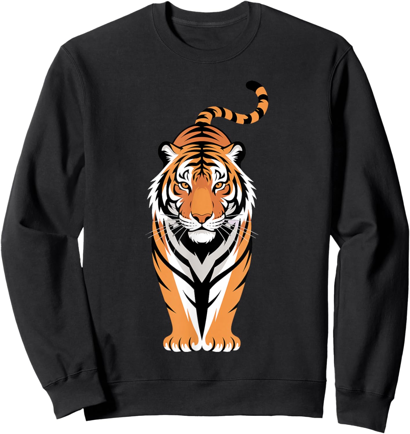 Funny Tiger Art Women Boys Girls Animal Tiger Lover Sweatshirt - Sweatshirt | Black