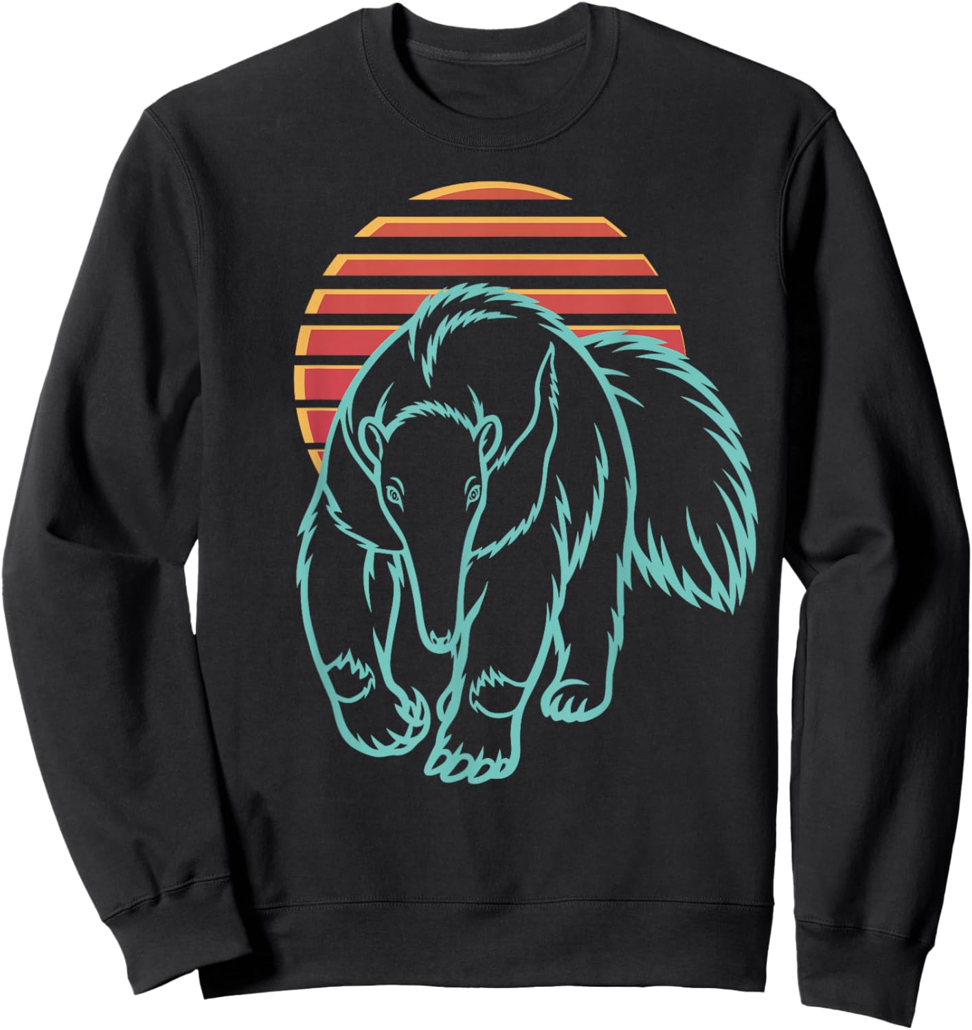 Anteater Lover Animal Retro Synthwave 80s Sweatshirt - Sweatshirt | Black