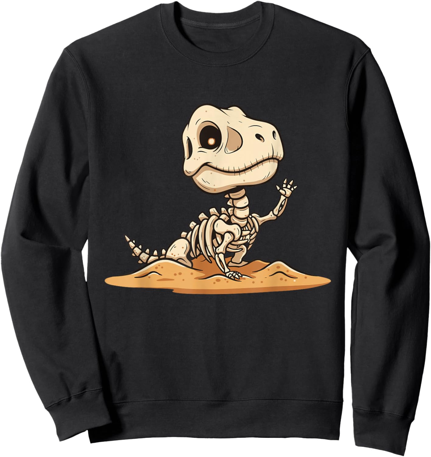 Adorable T Rex Dinosaur Skeleton Fossil Sweatshirt - Sweatshirt | Black