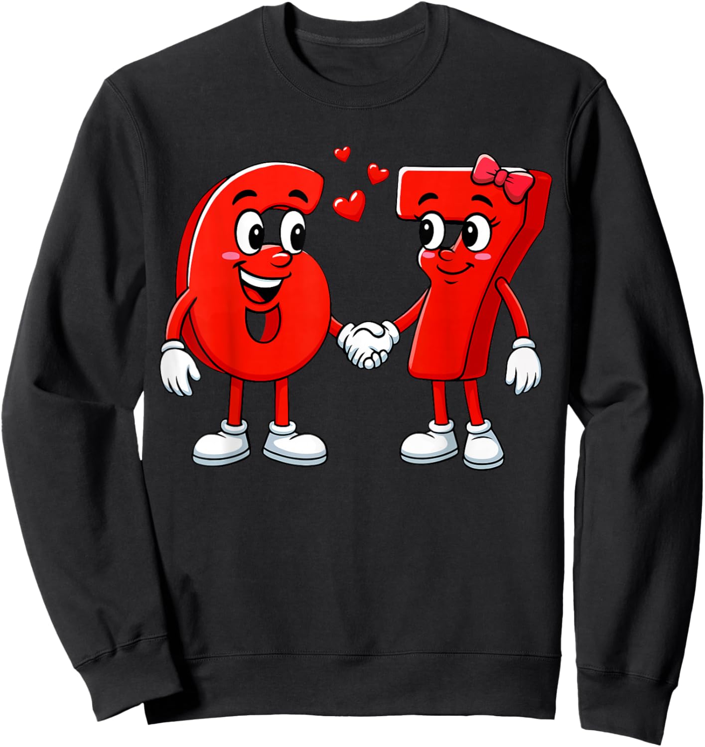 67 Meme Six Seven for Kids Women Men Boys Girls Valentine Sweatshirt - Sweatshirt | Black