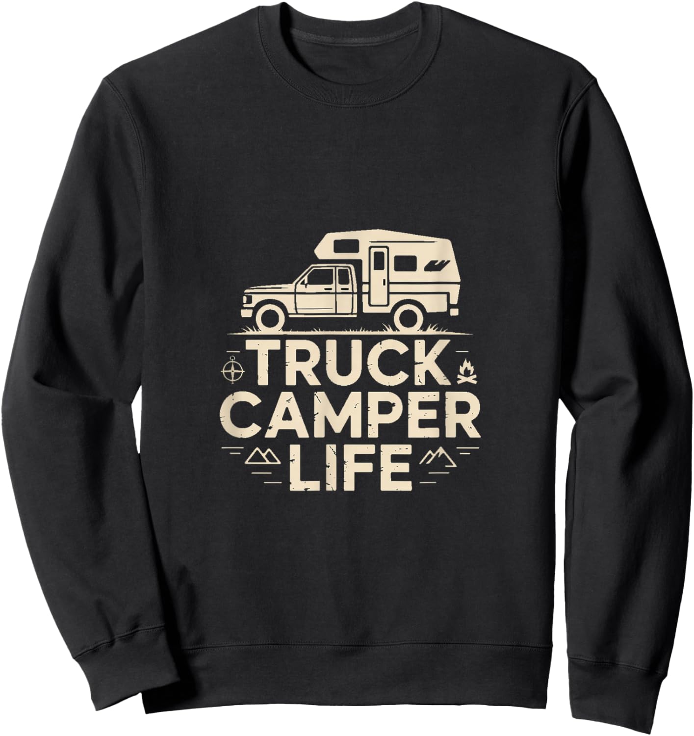 Road Trip Adventure Truck Camper Life Camping Sweatshirt - Sweatshirt | Black