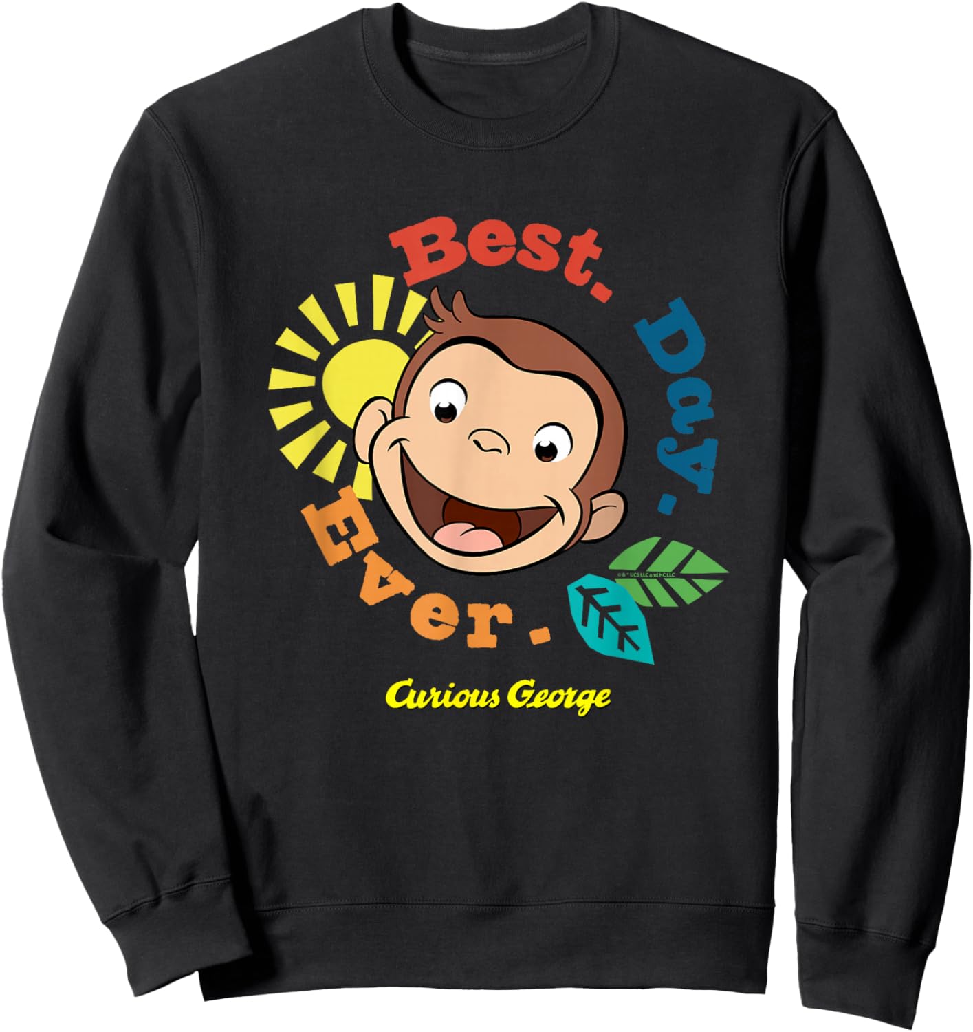Curious George Best Day Ever Smile Sweatshirt - Sweatshirt | Black