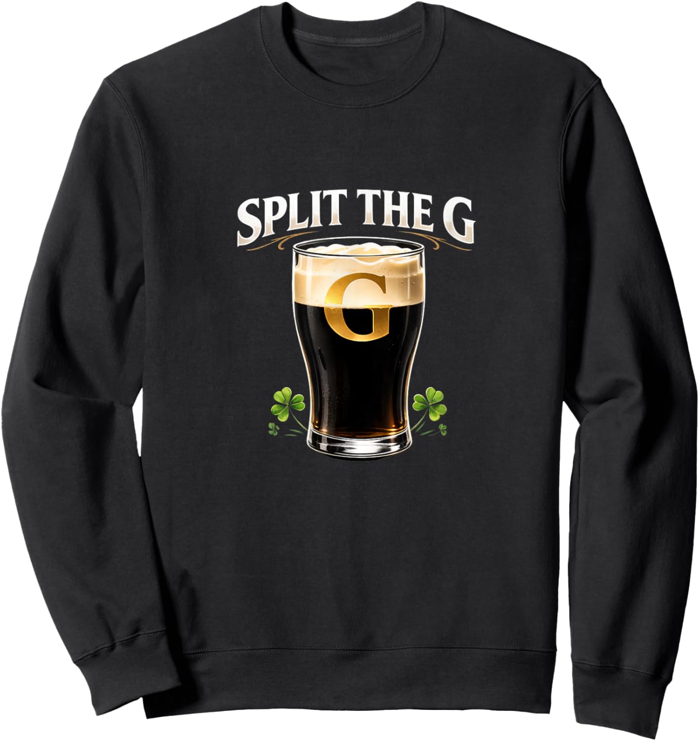 Split The G Irish Beer St Patricks Day Pub Sweatshirt - Sweatshirt | Black