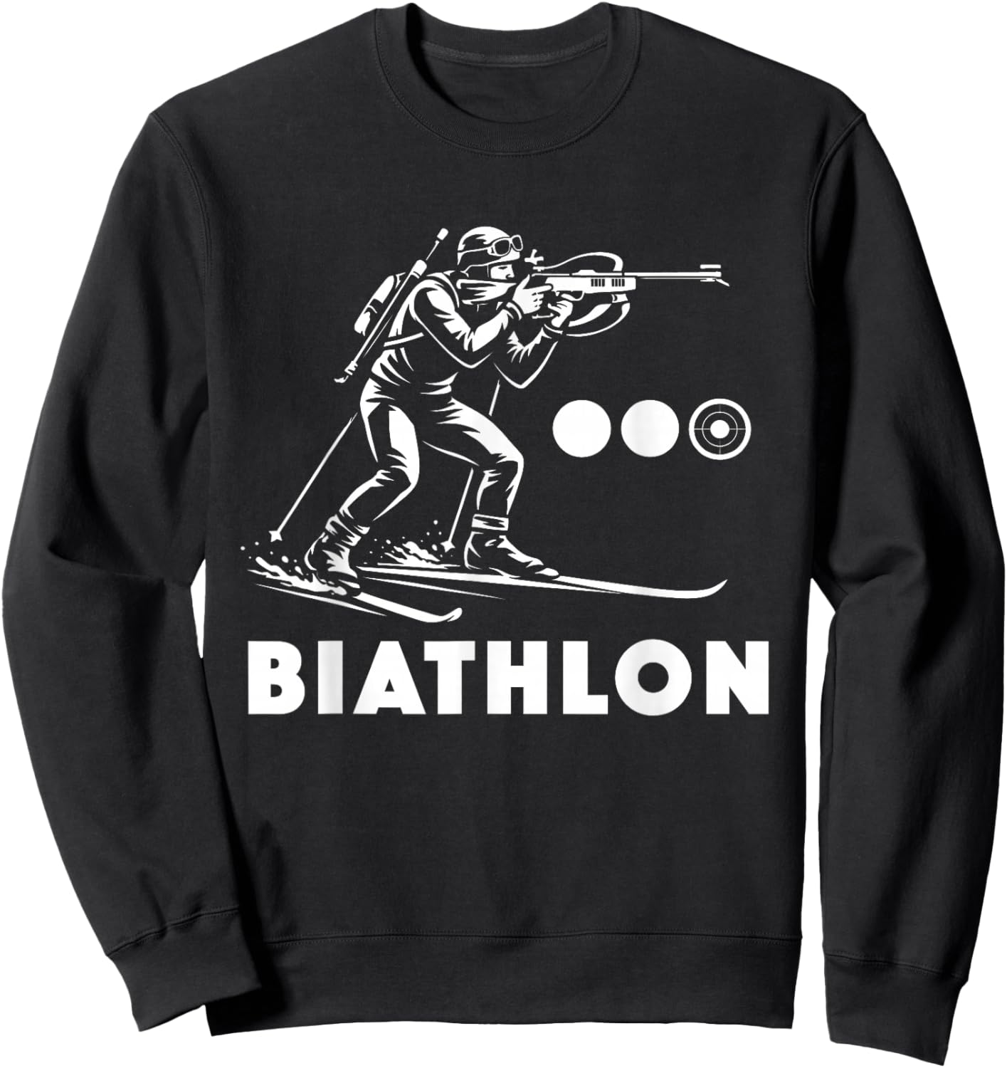 Biathlon Winter Sports Cross Country Skiing Biathlete Design Sweatshirt - Sweatshirt | Black