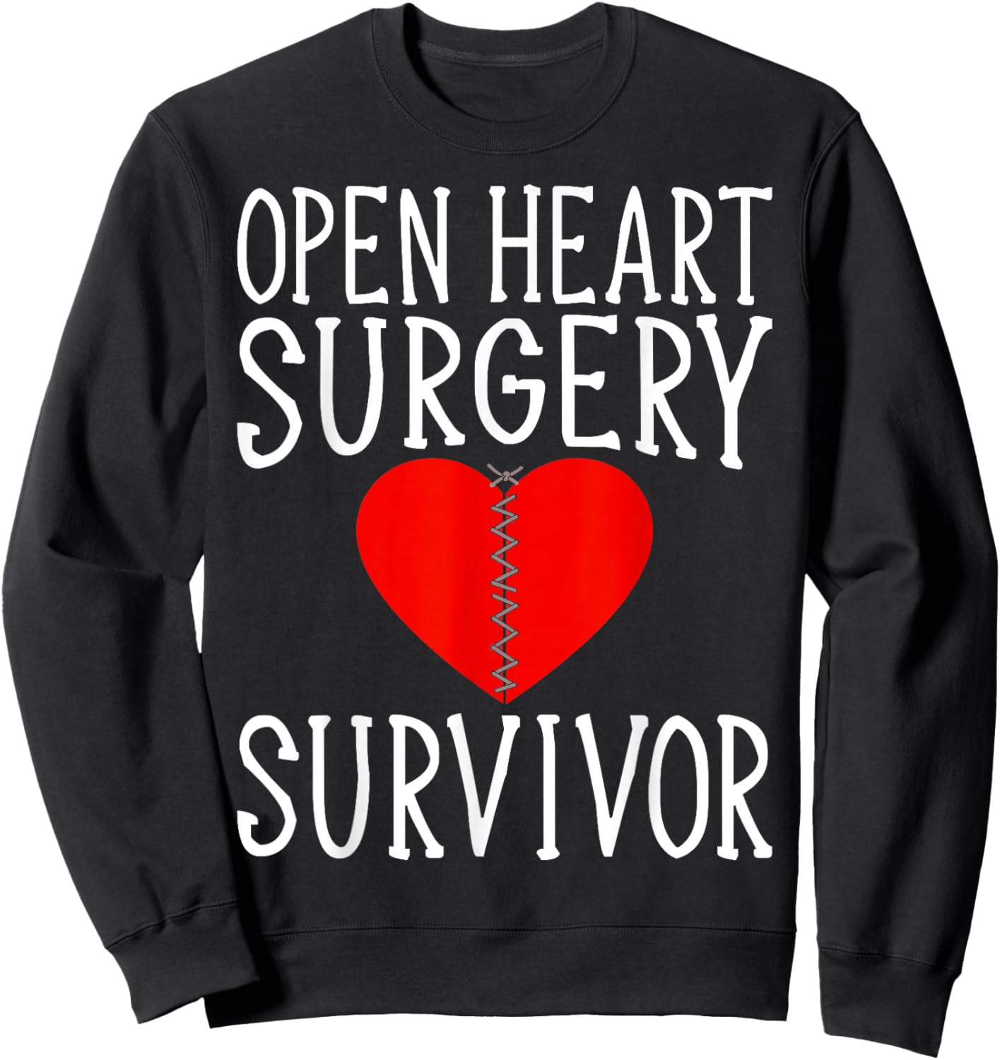 Open Heart Surgery Survivor - Heart Fighter Sweatshirt - Sweatshirt | Black