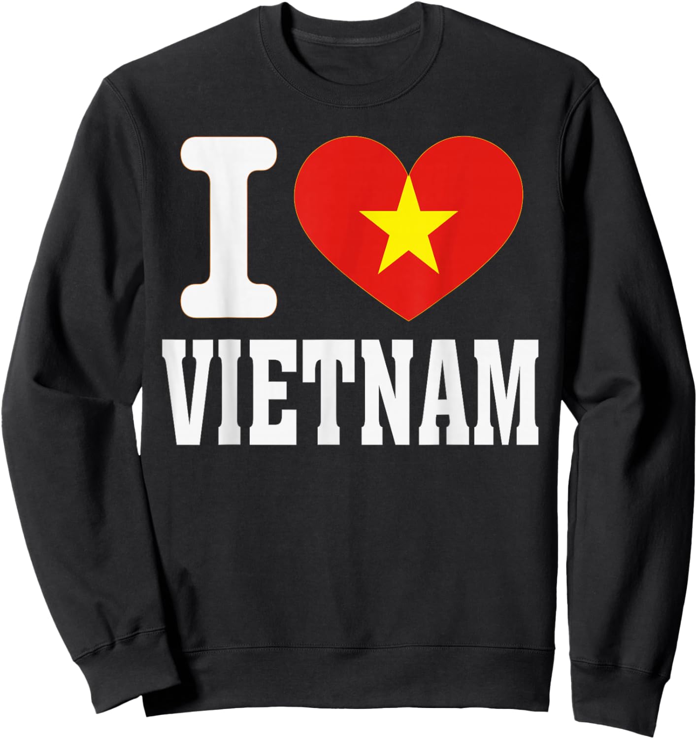 I Love Vietnam Heart Souvenir Lovers Pride Travel Sweatshirt - Sweatshirt | Black