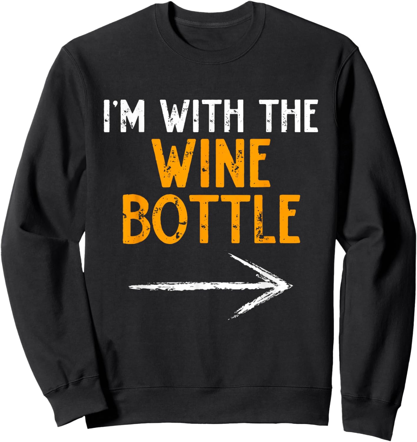 I’m with The Wine Bottle Halloween Matching Couple Costume Sweatshirt - Sweatshirt | Black