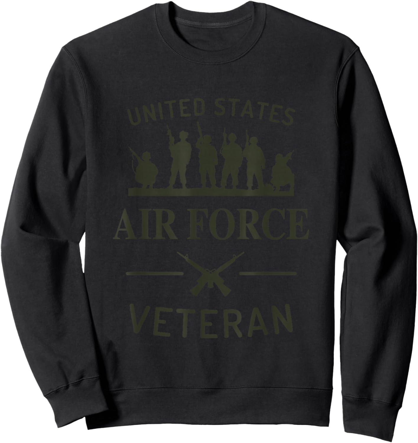 Air Force Veteran US Army Military Soldiers USAF Veterans Sweatshirt - Sweatshirt | Black