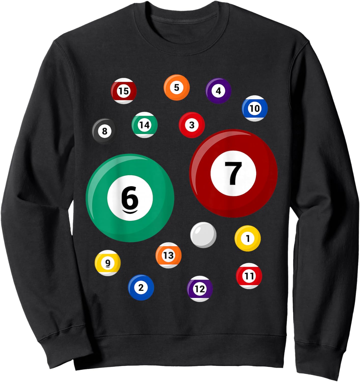 Funny 67 Meme Six Seven Pool Ball Billiard Lover Gen Alpha Sweatshirt - Sweatshirt | Black