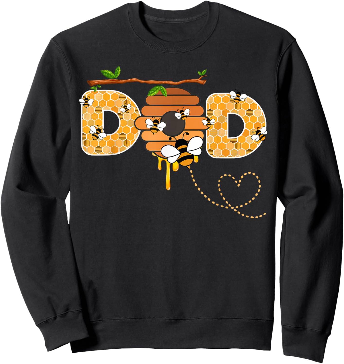 Dad Bee 1st Birthday Beekeeping Matching Family Sweatshirt - Sweatshirt | Black