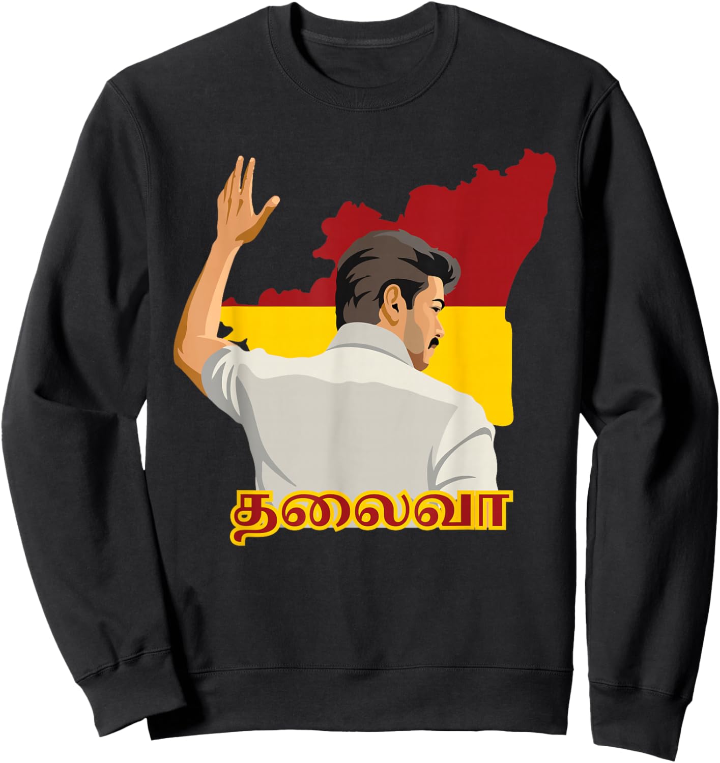Thalapathy Vijay Thalaiva TVK Flag Tamil Kollywood Sweatshirt - Sweatshirt | Black