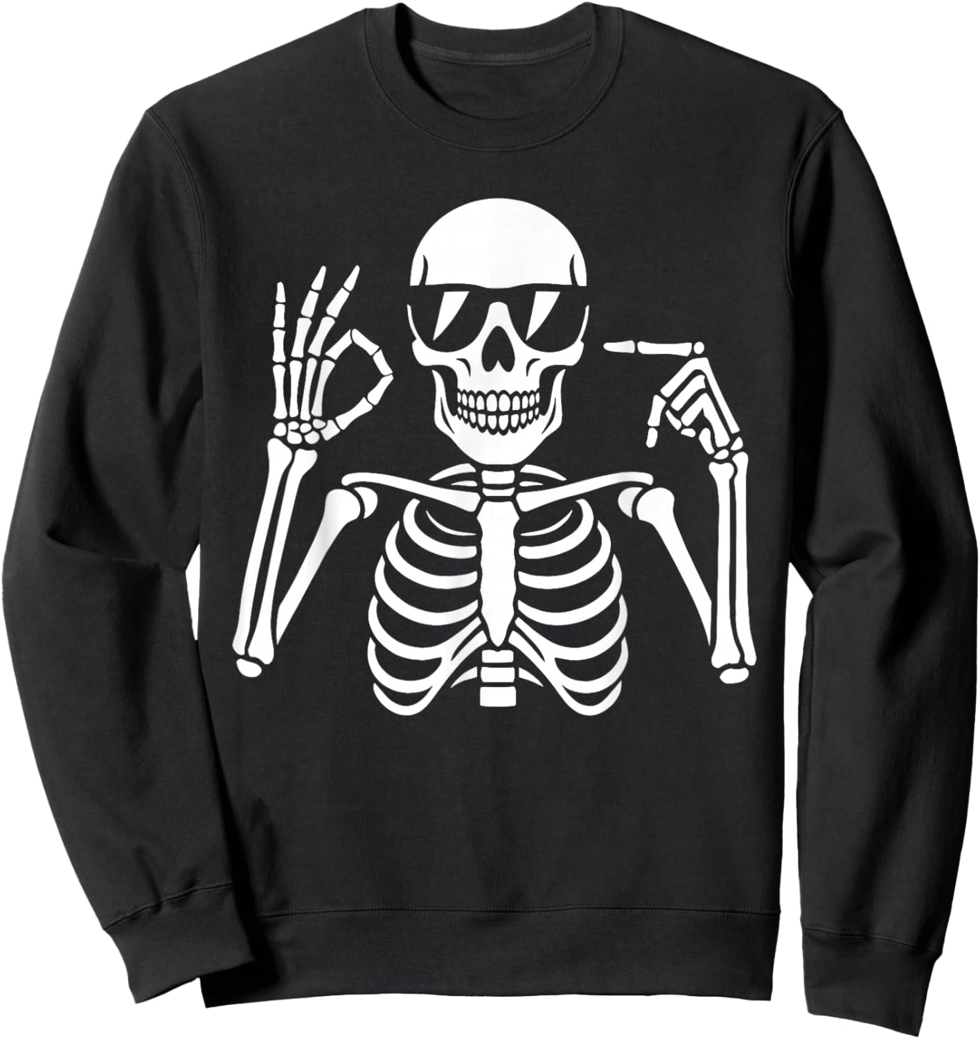 67 Skeleton Funny Six Seven Gen Alpha Halloween Meme Sweatshirt - Sweatshirt | Black
