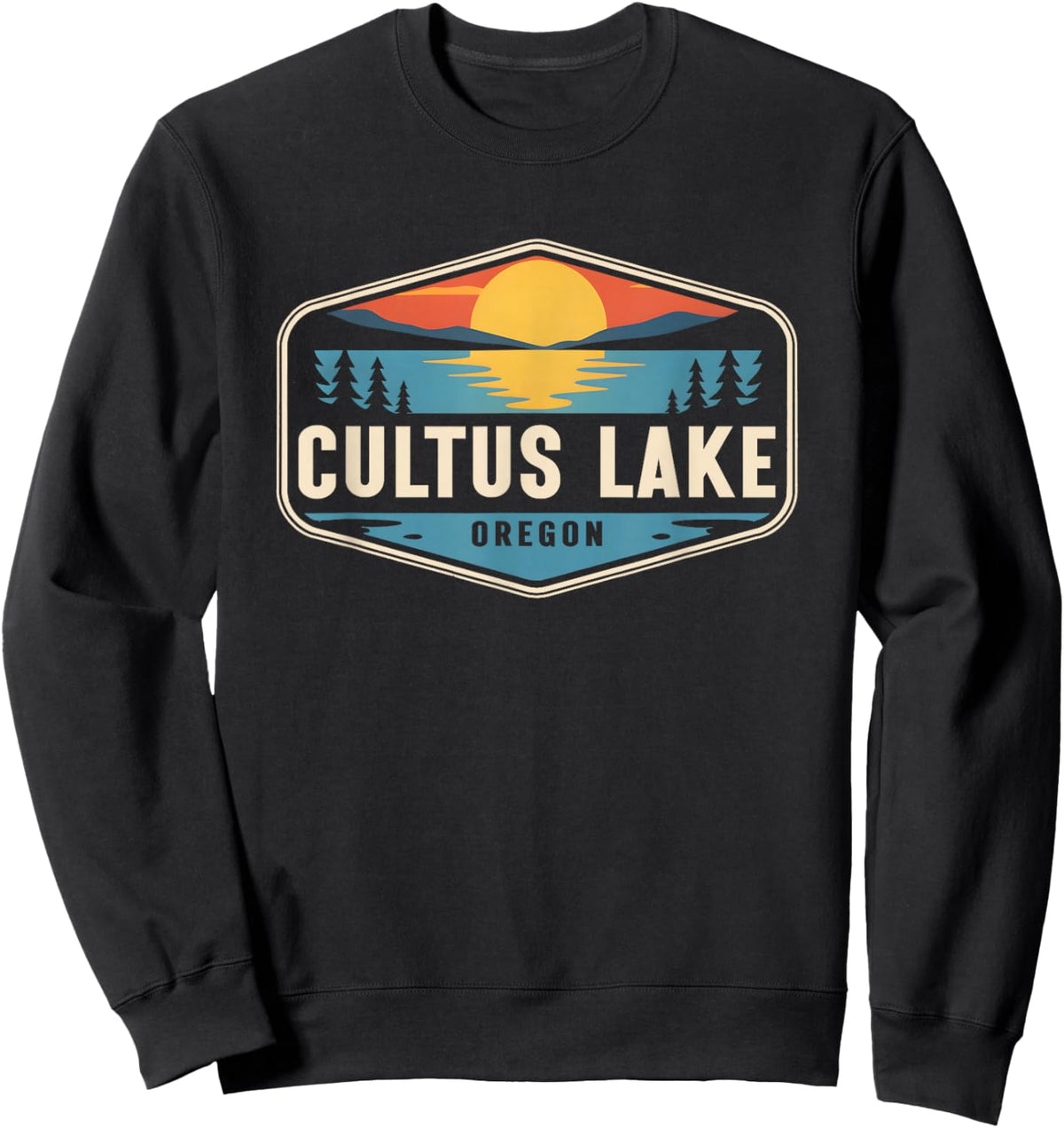 Cultus Lake Oregon Outdoors Vintage Sweatshirt - Sweatshirt | Black