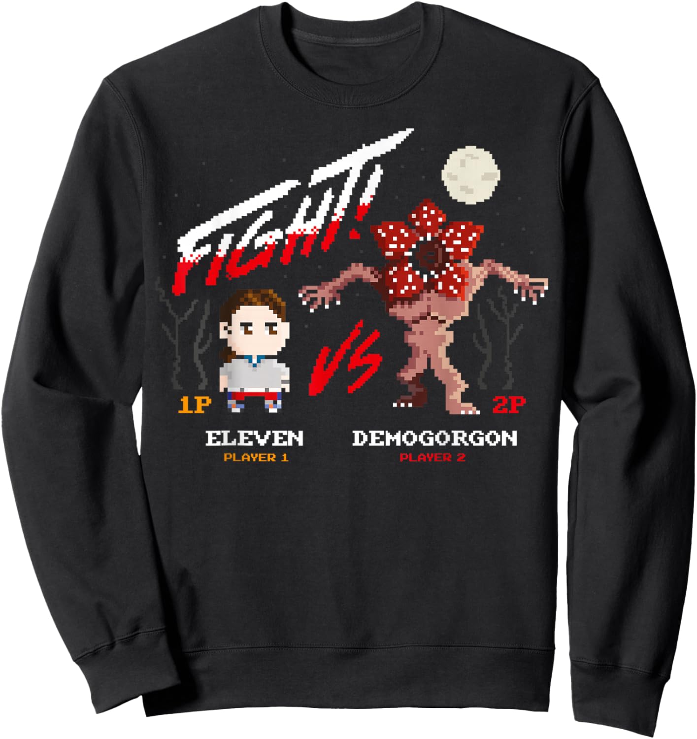 Stranger Things Season 5 Eleven VS Demogorgon Game Fight Sweatshirt - Sweatshirt | Black