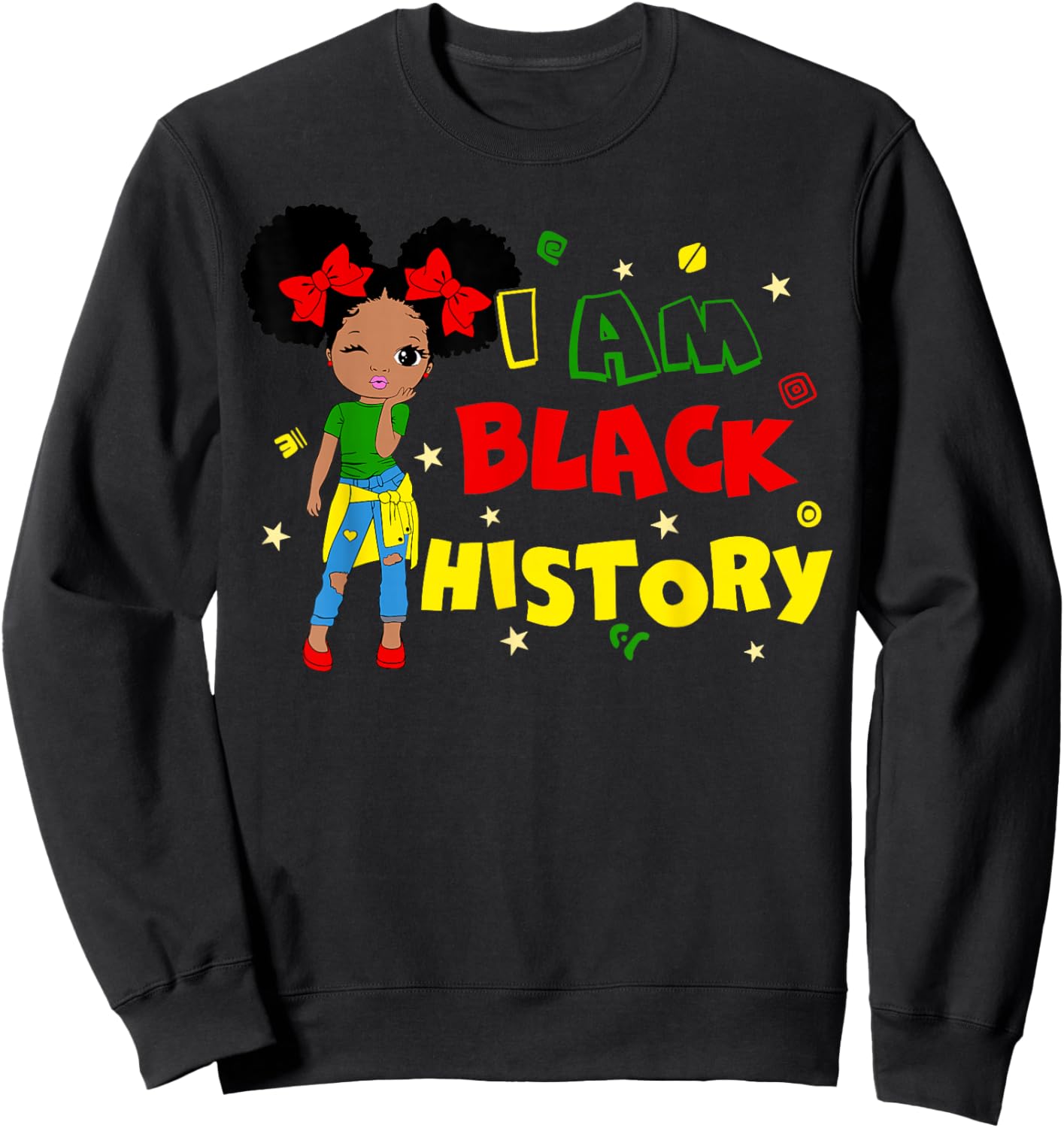 Little Girl I Am Black History Month African Kid Toddler Sweatshirt - Sweatshirt | Black
