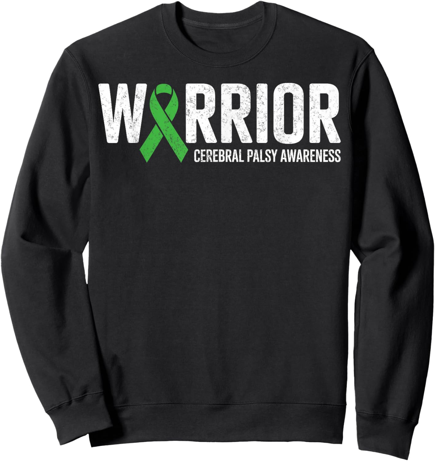 Warrior Fighter Cerebral Palsy Awareness CP Ribbon Support Sweatshirt - Sweatshirt | Black