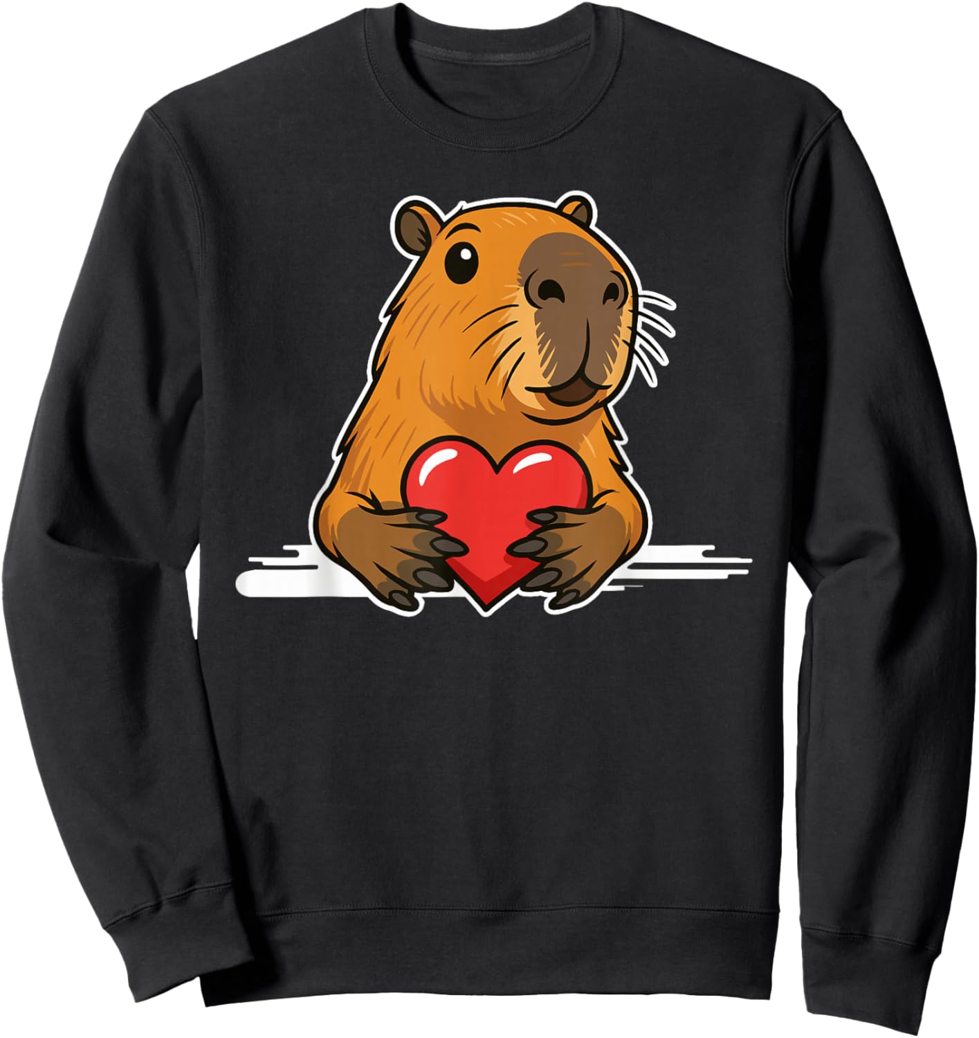 Capybara Love Men Women Kids Funny St. Valentine's Sweatshirt - Sweatshirt | Black