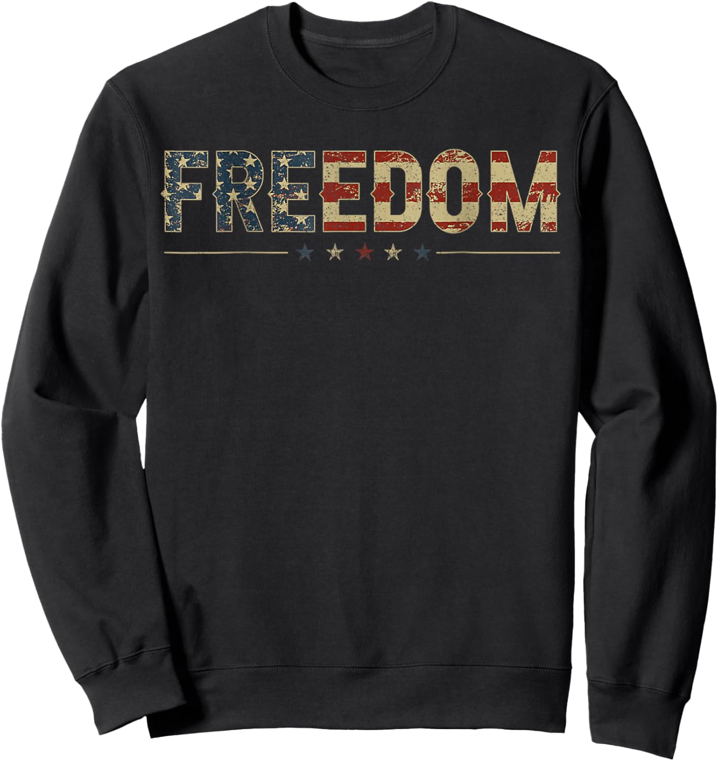 Freedom Vintage America Flag Sweatshirt - Sweatshirt | Black