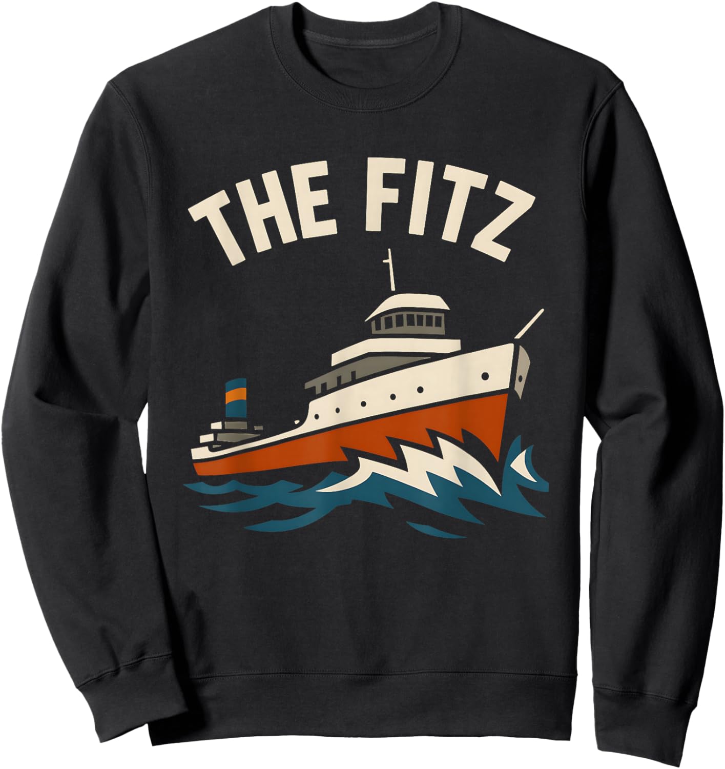The Fitz SS Edmund Fitzgerald Great Lakes Shipwreck Vintage Sweatshirt - Sweatshirt | Black