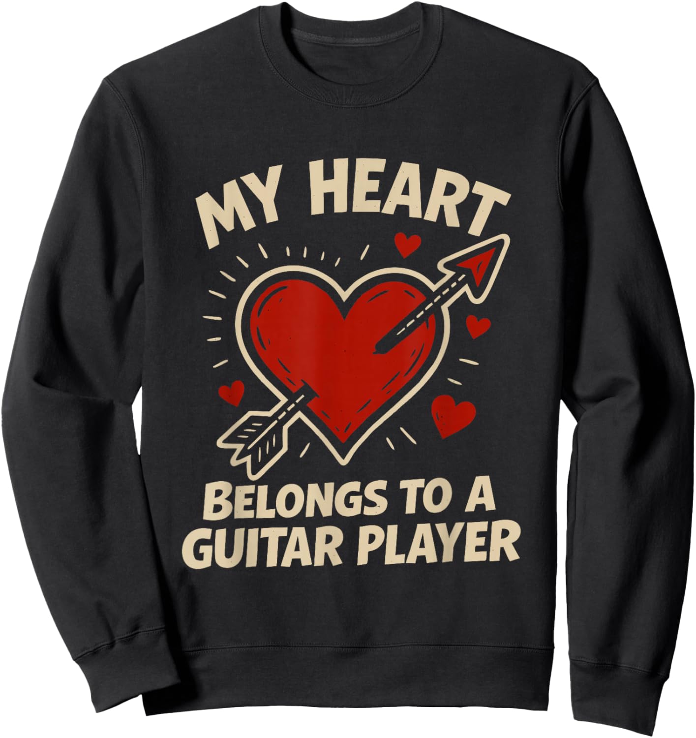 My Heart Belongs to A Guitar Player Sweatshirt - Sweatshirt | Black
