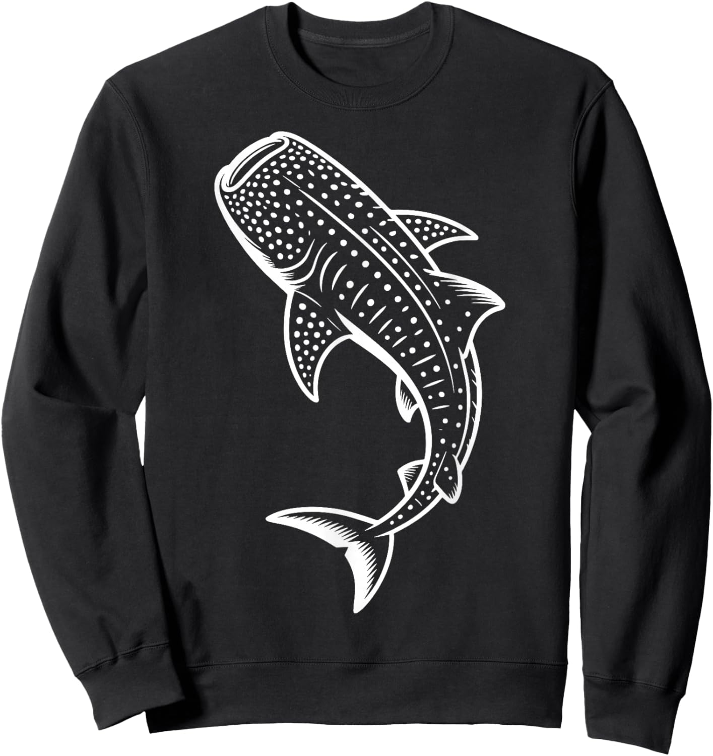 Whale Shark Illustration Sweatshirt - Sweatshirt | Black