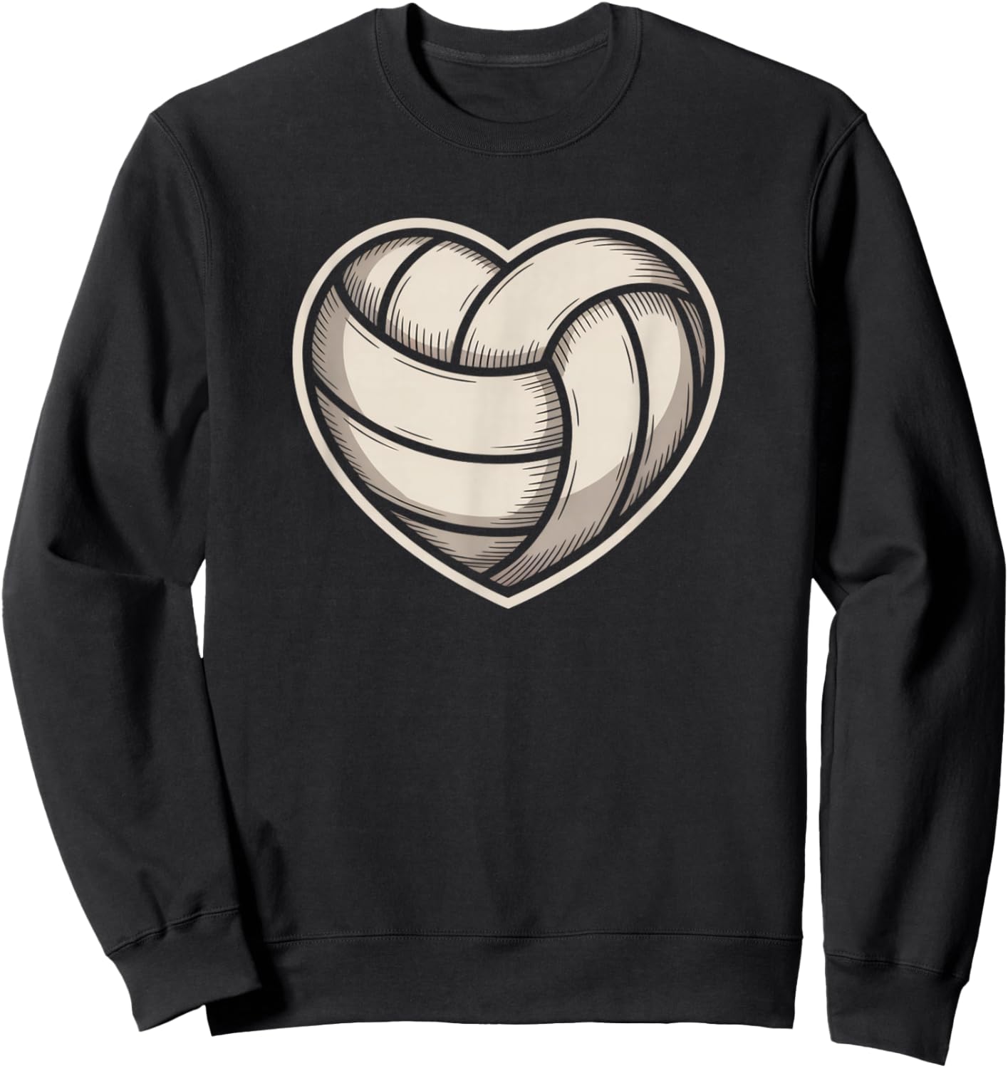 Volleyball red Heart Sports Fan Vball Player Valentine's Day Sweatshirt - Sweatshirt | Black