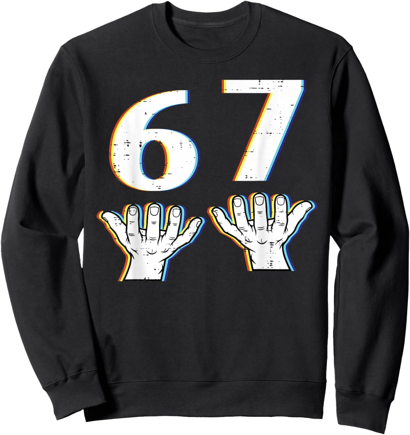 6 7 Meme Funny 67 Six Seven Gen Alpha Slang Kids Boys Youth Sweatshirt - Sweatshirt | Black