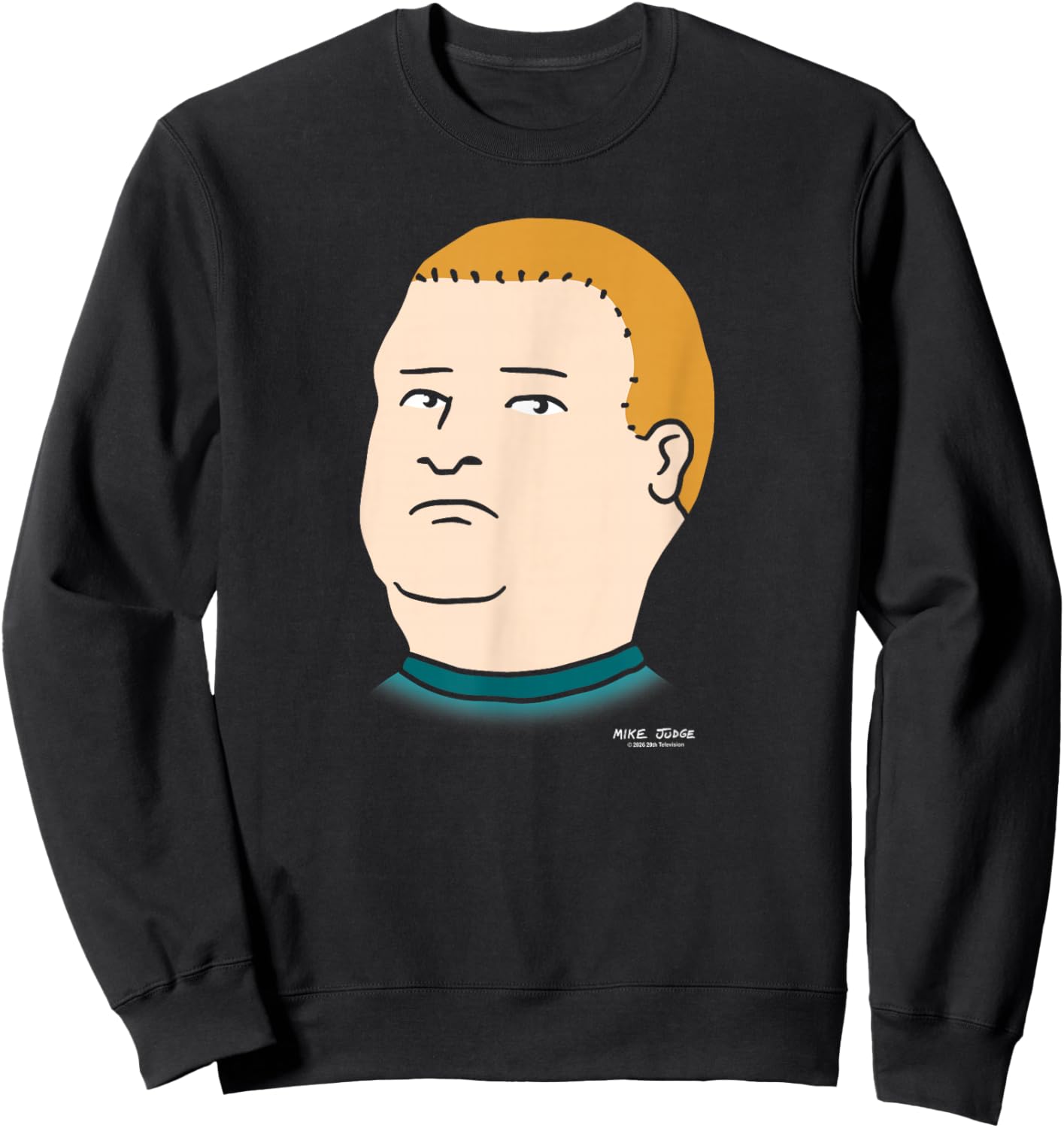 King of The Hill Bobby Hill Oversized Portrait Retro Cartoon Sweatshirt - Sweatshirt | Black
