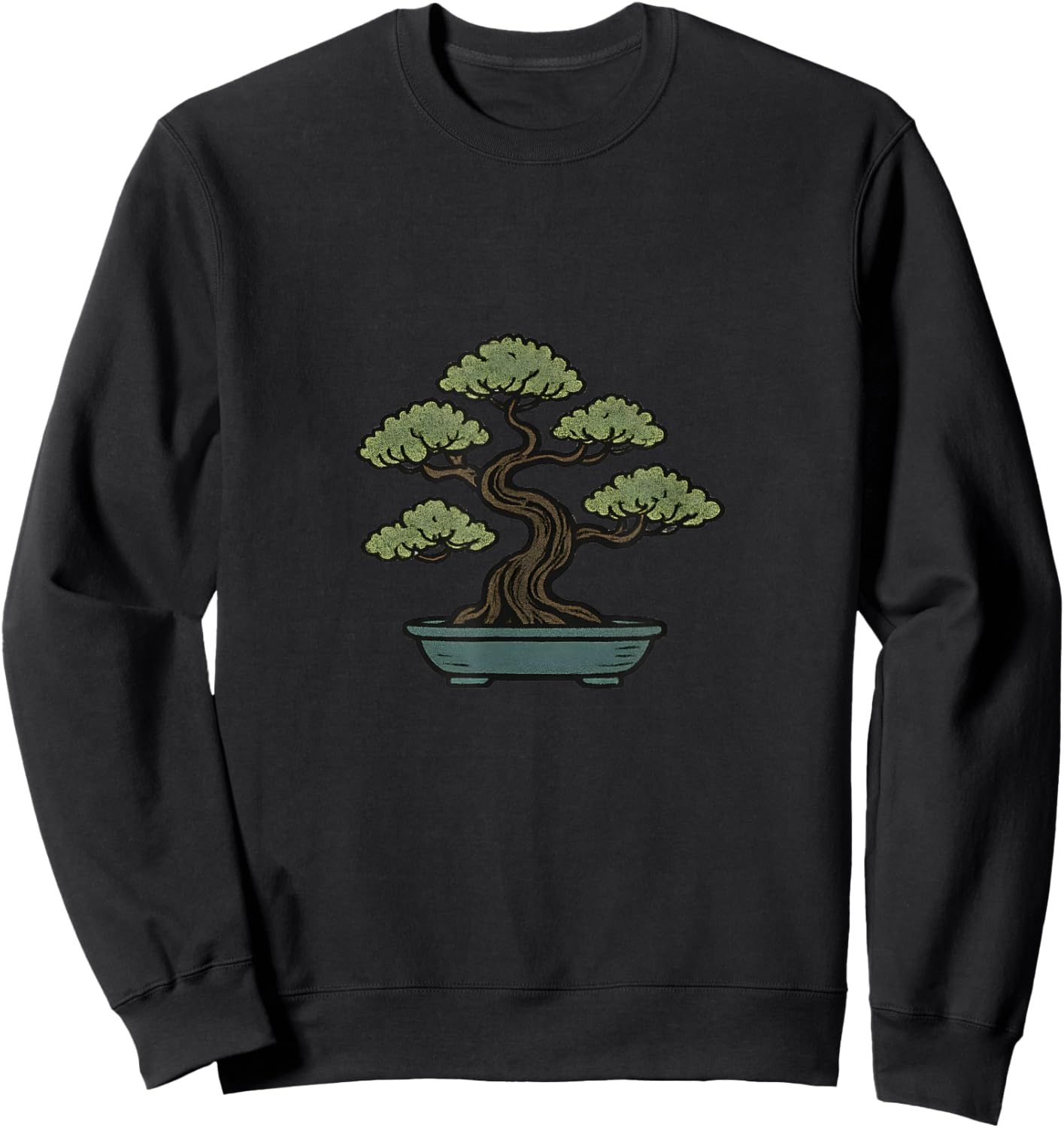 Japanese Juniper Bonsai - Miniature Tree Illustration Sweatshirt - Sweatshirt | Black