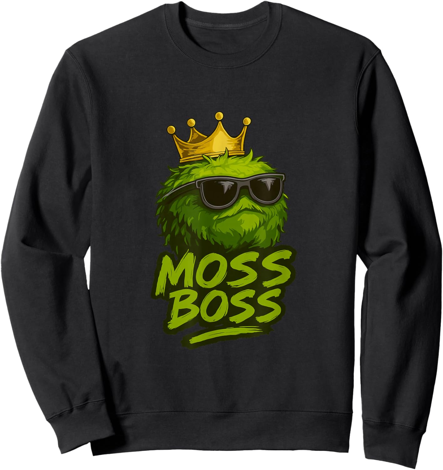 Moss Boss Funny Moss Lover Terrarium Humor Sweatshirt - Sweatshirt | Black