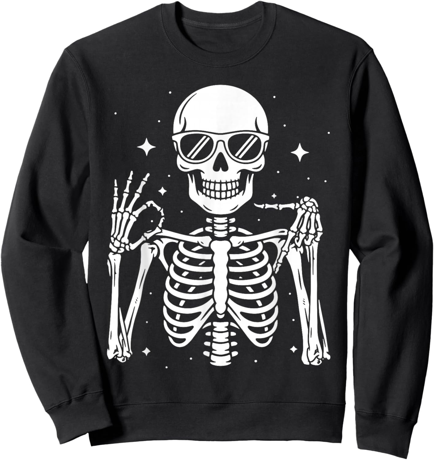 Six Seven 6 7 Meme Gen Alpha Halloween Skeleton Hands Sign Sweatshirt - Sweatshirt | Black