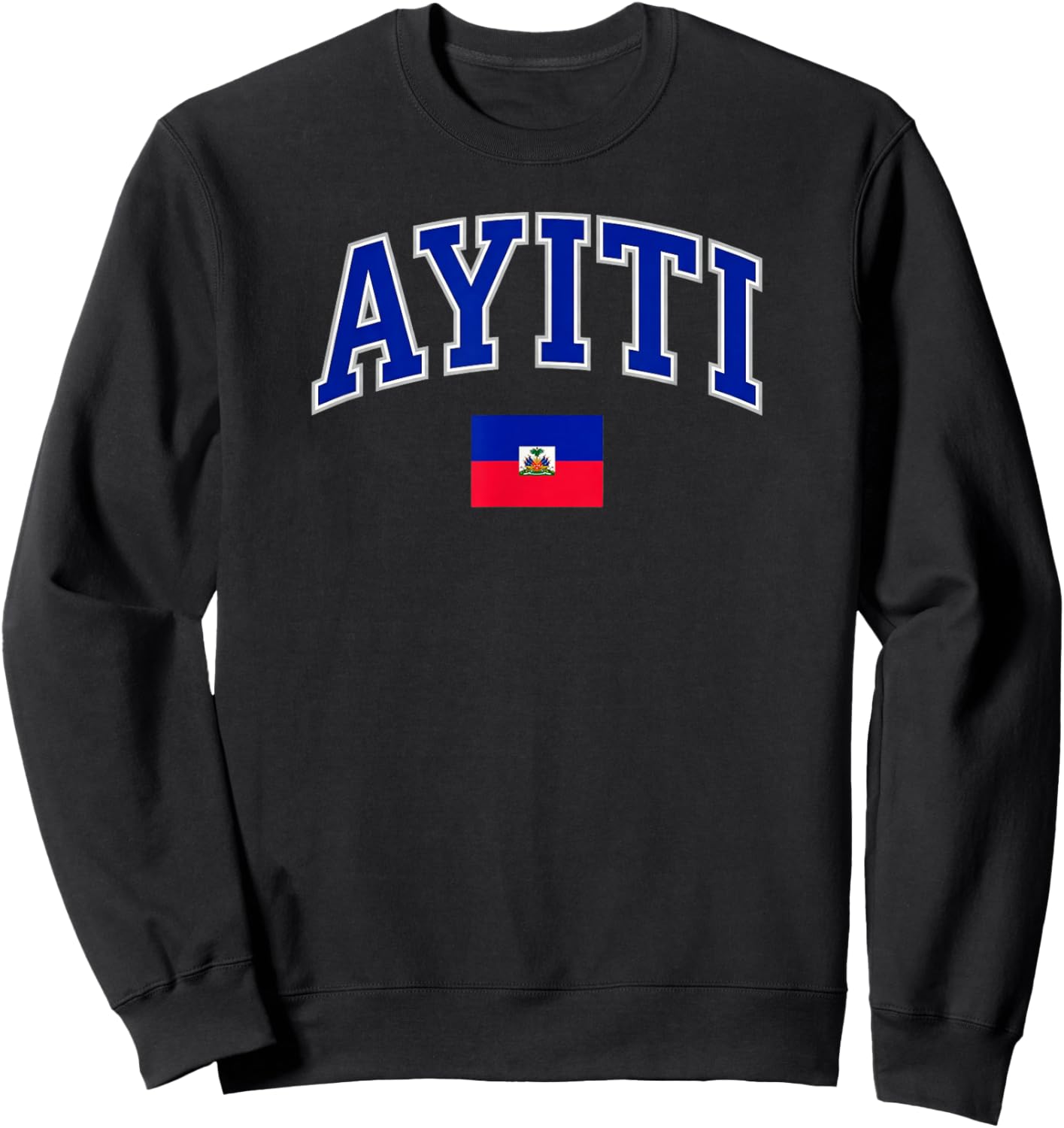 Haiti Ayiti Flag Design Sweatshirt - Sweatshirt | Black
