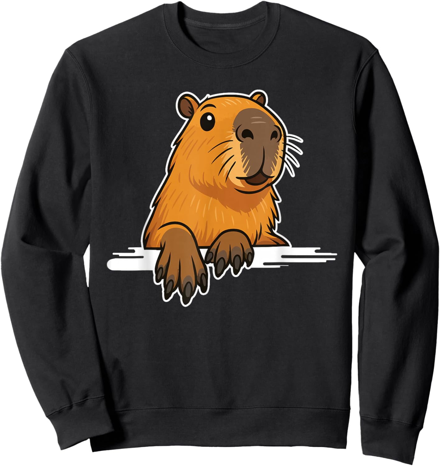 Capybara Cute Paws Men Women Kids Funny Capybara Sweatshirt - Sweatshirt | Black