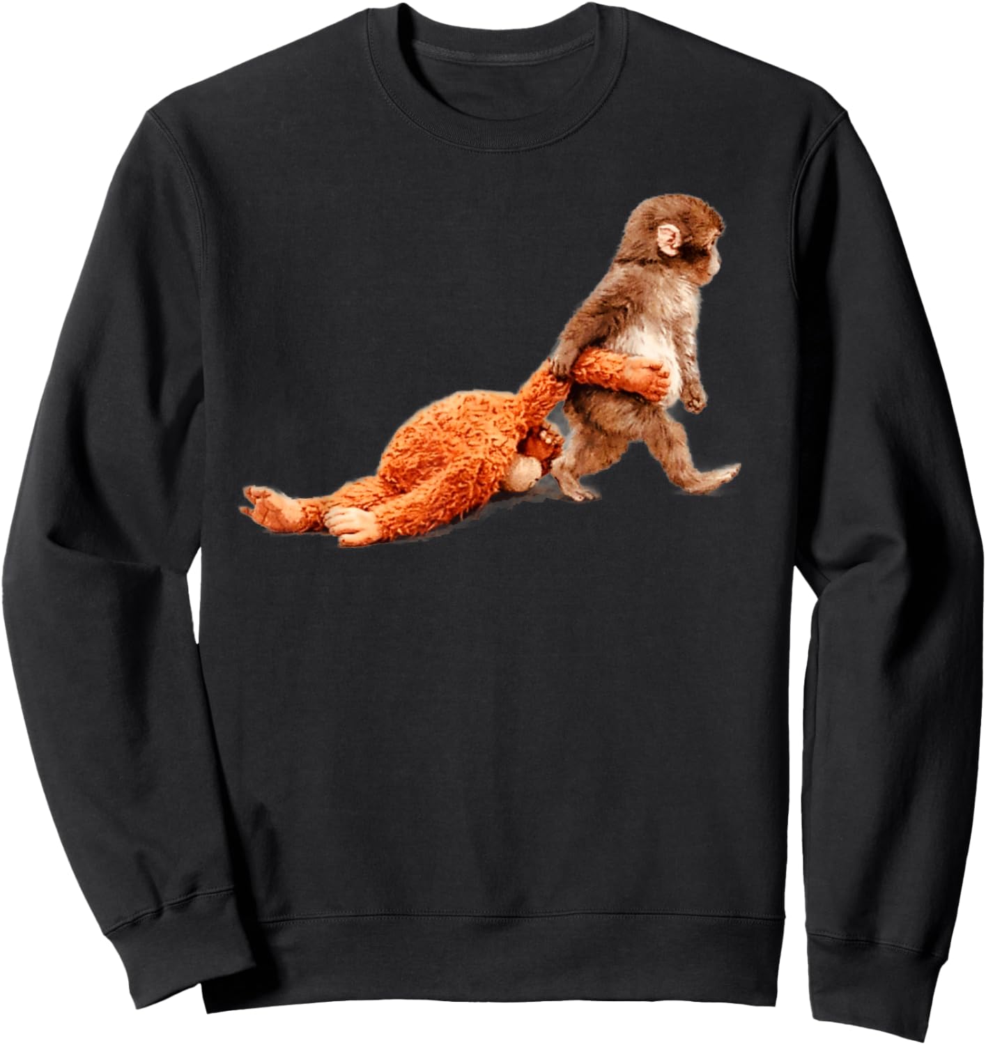 Baby Monkey Punch with Stuffed Buddy Sweatshirt - Sweatshirt | Black