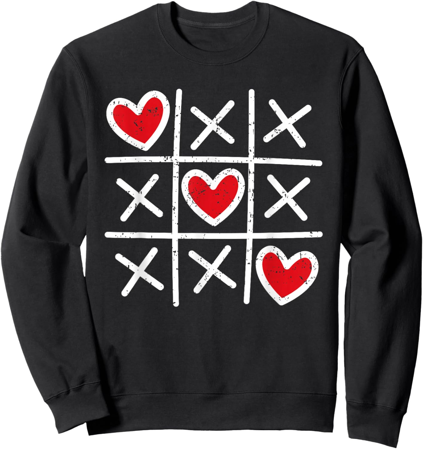 Cute Heart Valentines Day Graphic Love Hearts Boys Girls Sweatshirt - Sweatshirt | Black