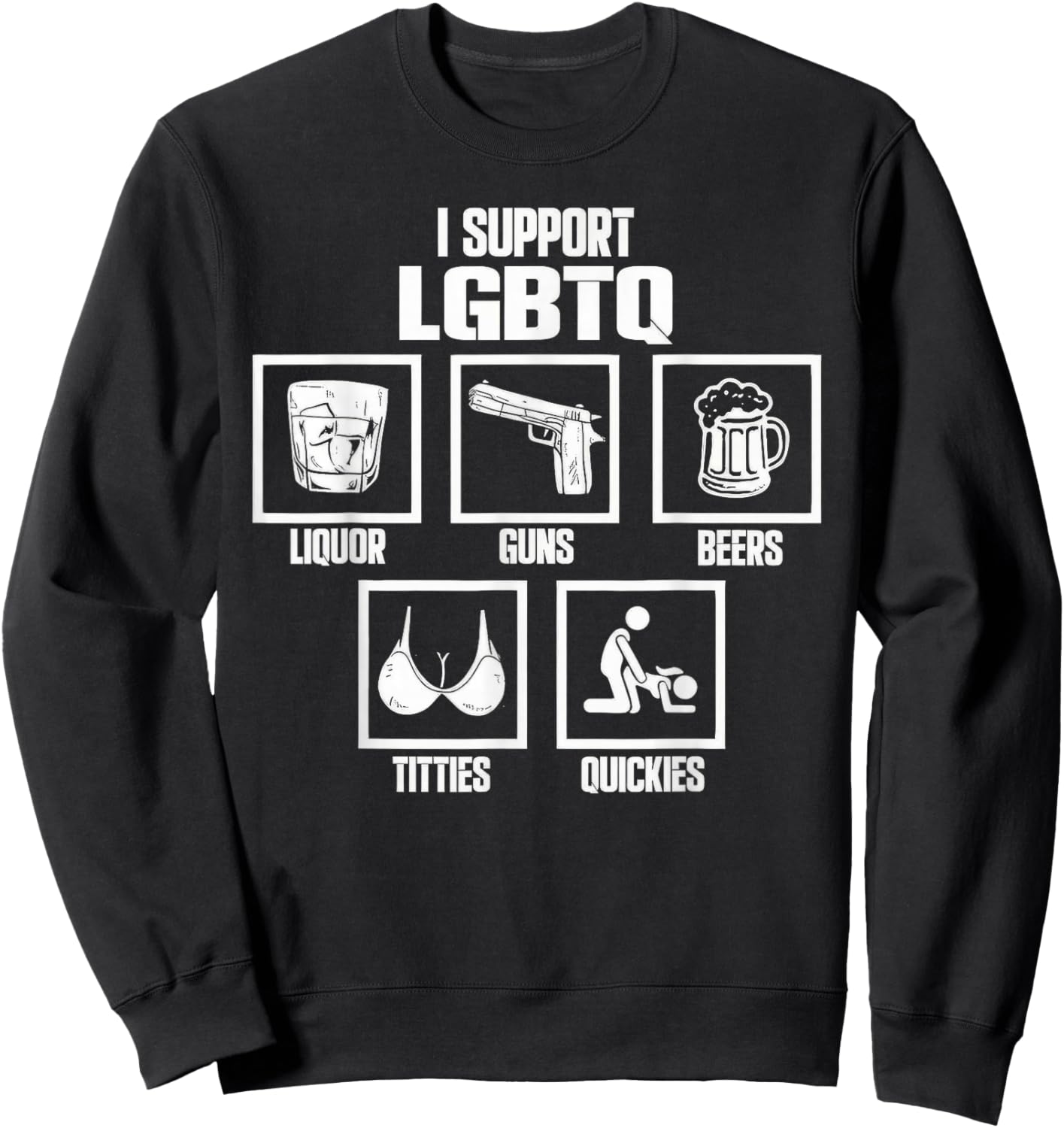 I Support LGBTQ Pride Month Social Justice Funny Meme Sweatshirt - Sweatshirt | Black