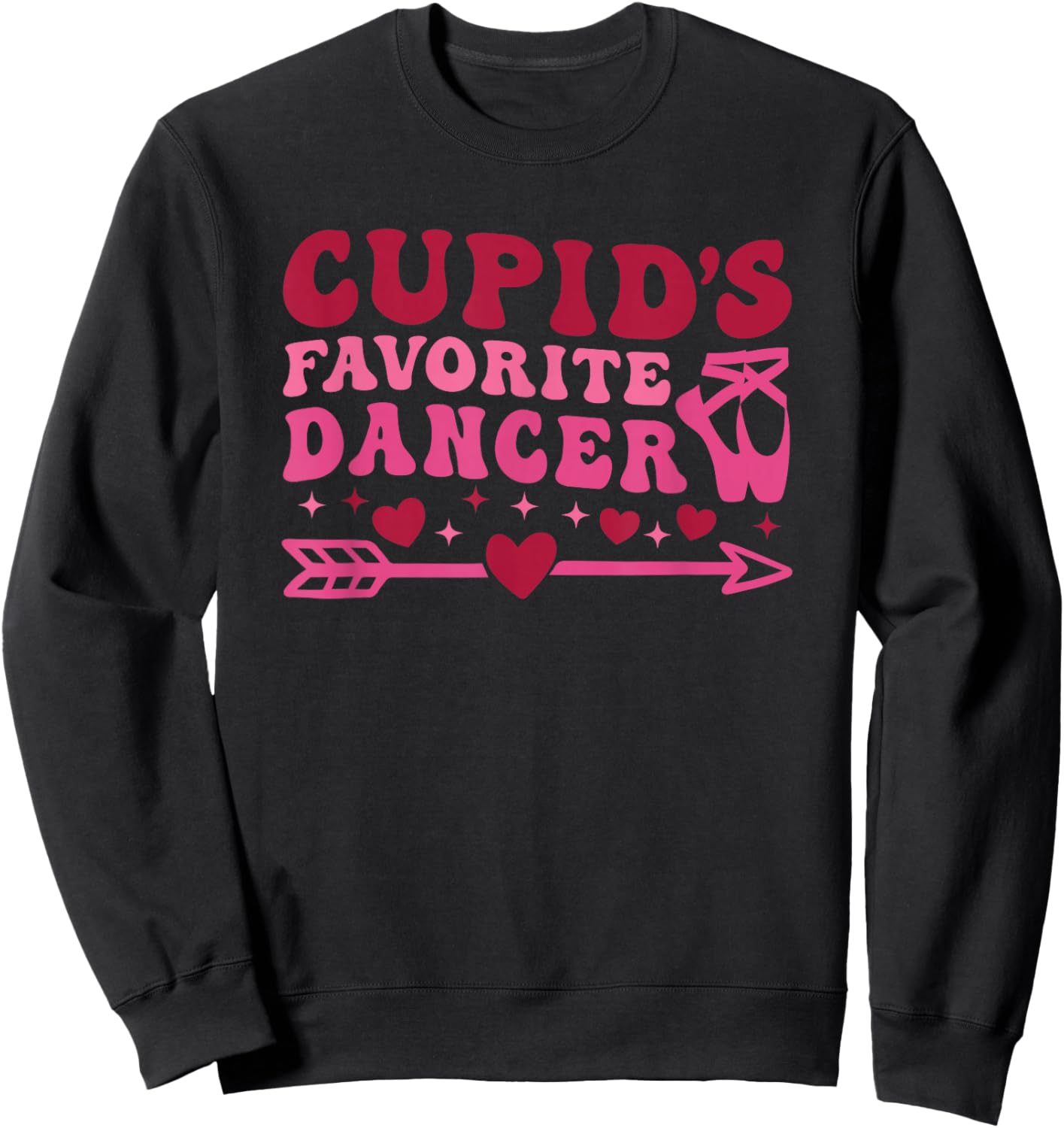 Dancer Valentine's Day Dance and Ballet Cute Hearts Sweatshirt - Sweatshirt | Black