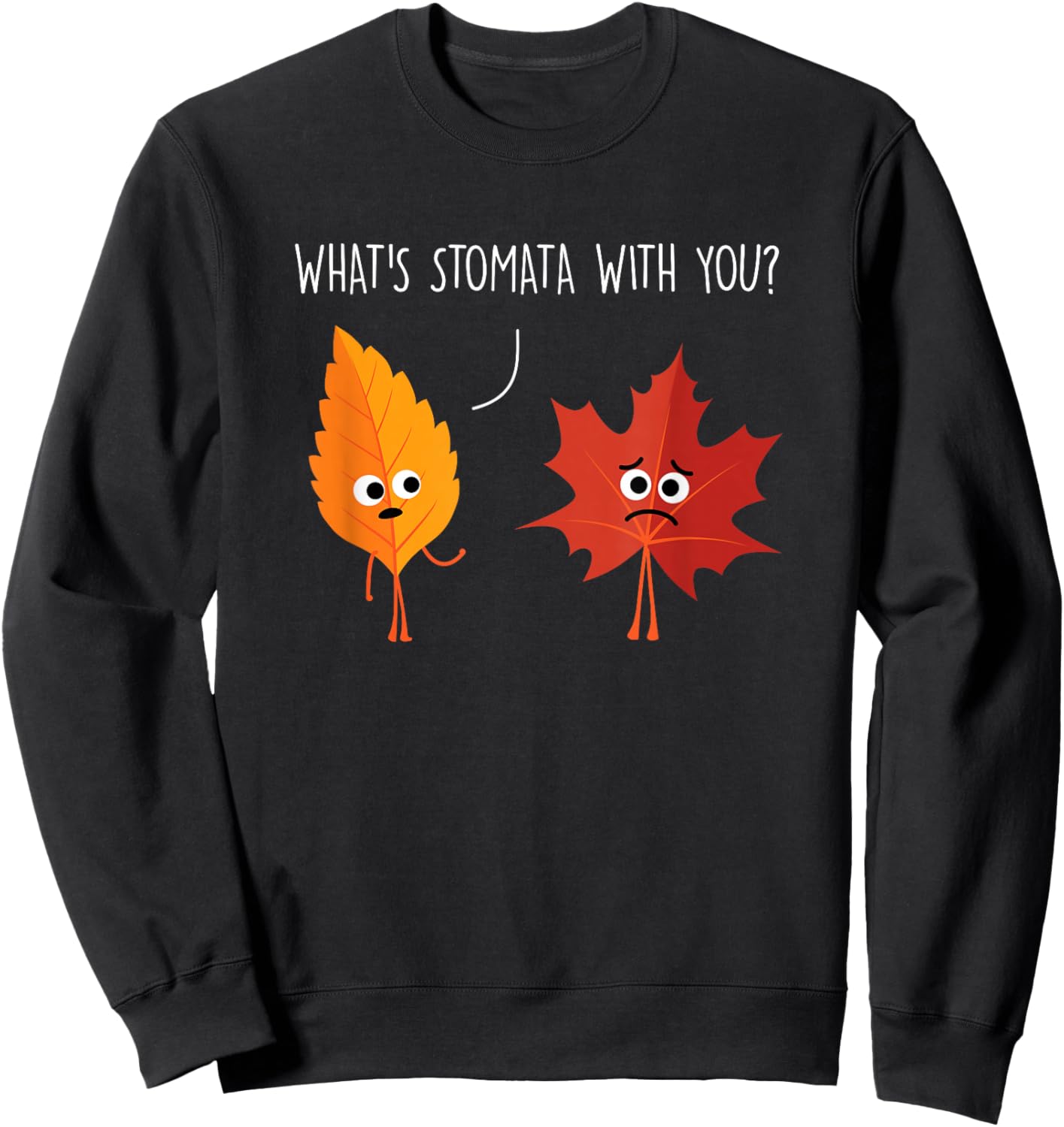 What's Stomata with You Funny Science Pun Plant Joke Biology Sweatshirt - Sweatshirt | Black