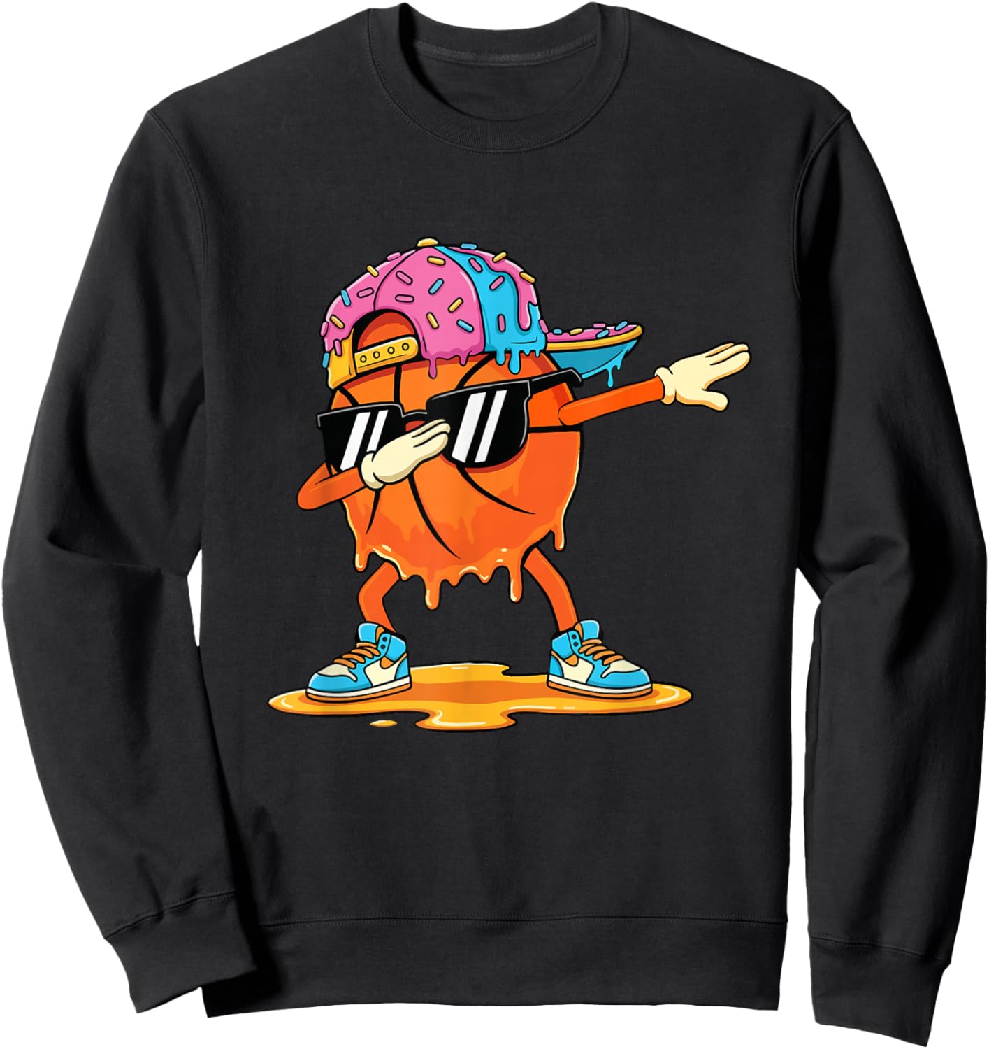 Dabbing Basketball - Basketball Lover Basketball Player Sweatshirt - Sweatshirt | Black