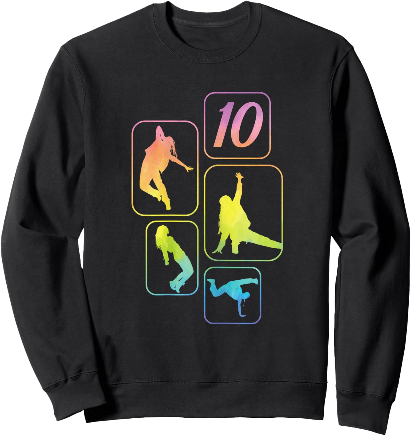 10th Birthday Girl Hip Hop Dancer Breakdancer 10 Years Old Sweatshirt - Sweatshirt | Black