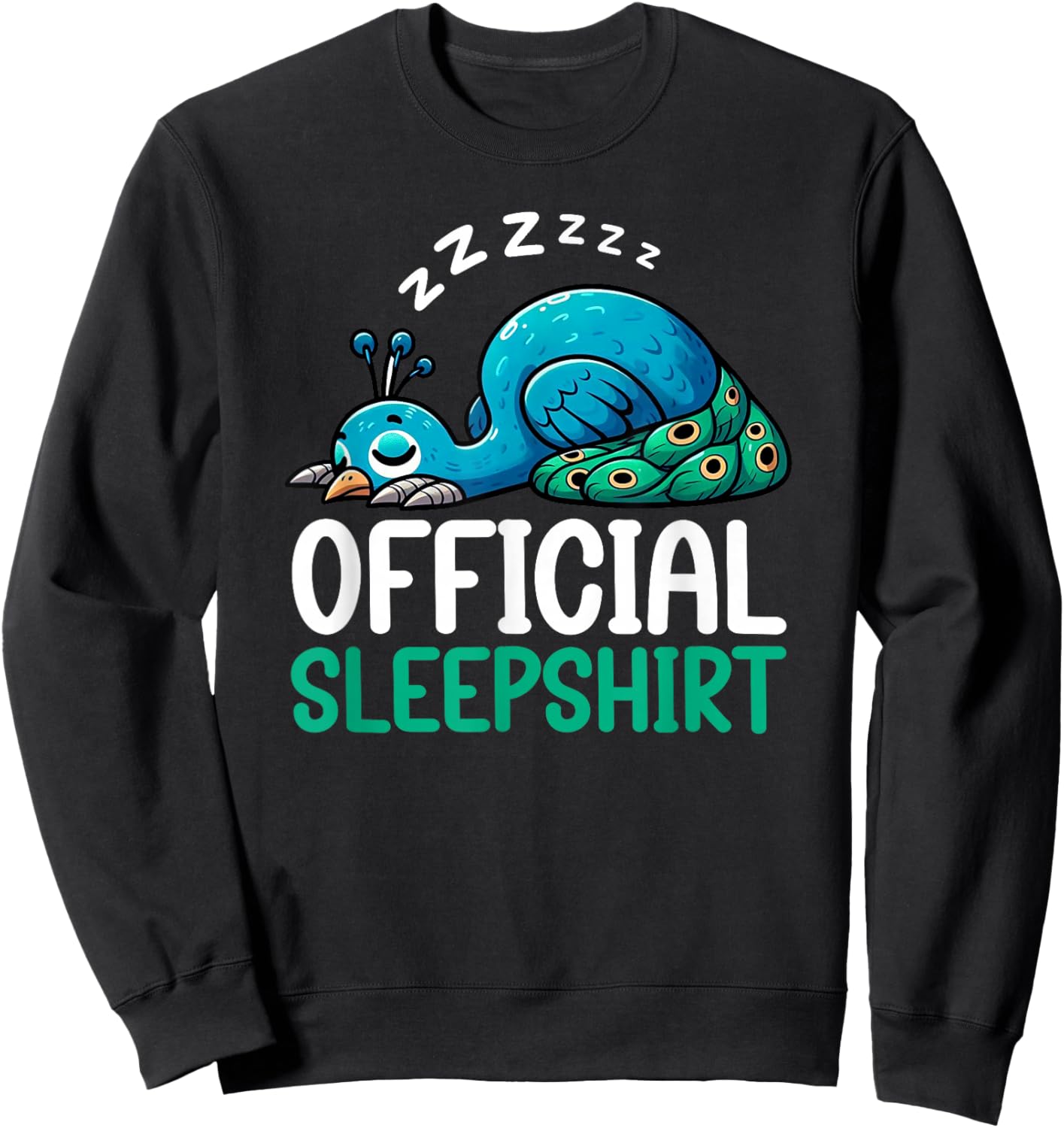Official Sleepshirt Peacock Pajamas Lazy Sleeper Animal Sweatshirt - Sweatshirt | Black