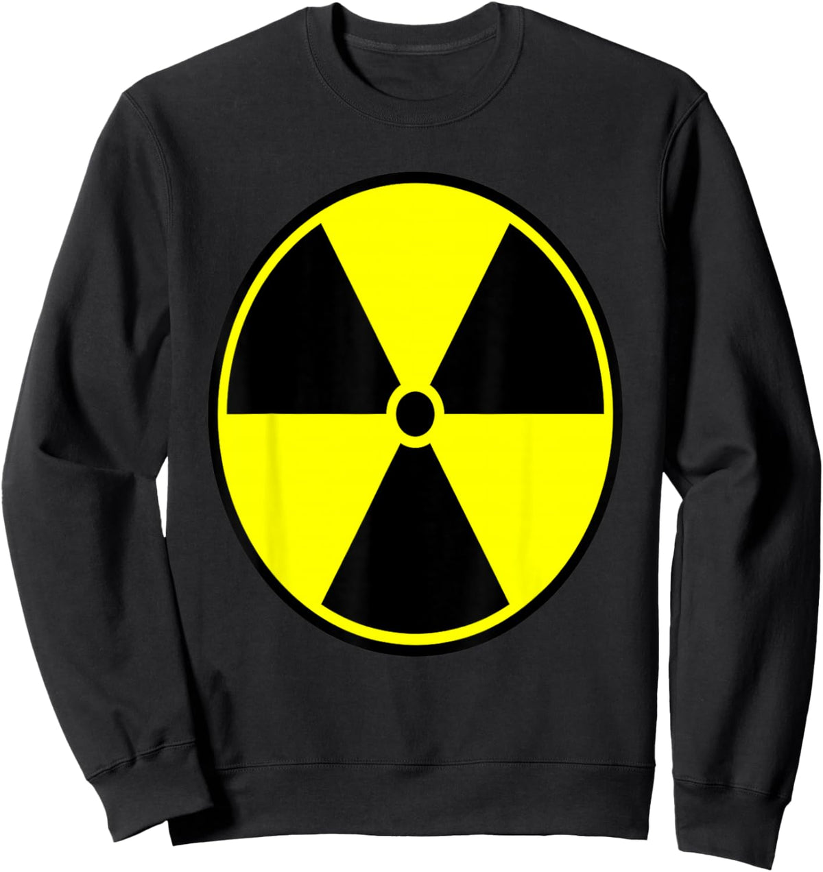 Funny Radiation Warning Caution Symbol Bold Statement Sweatshirt - Sweatshirt | Black