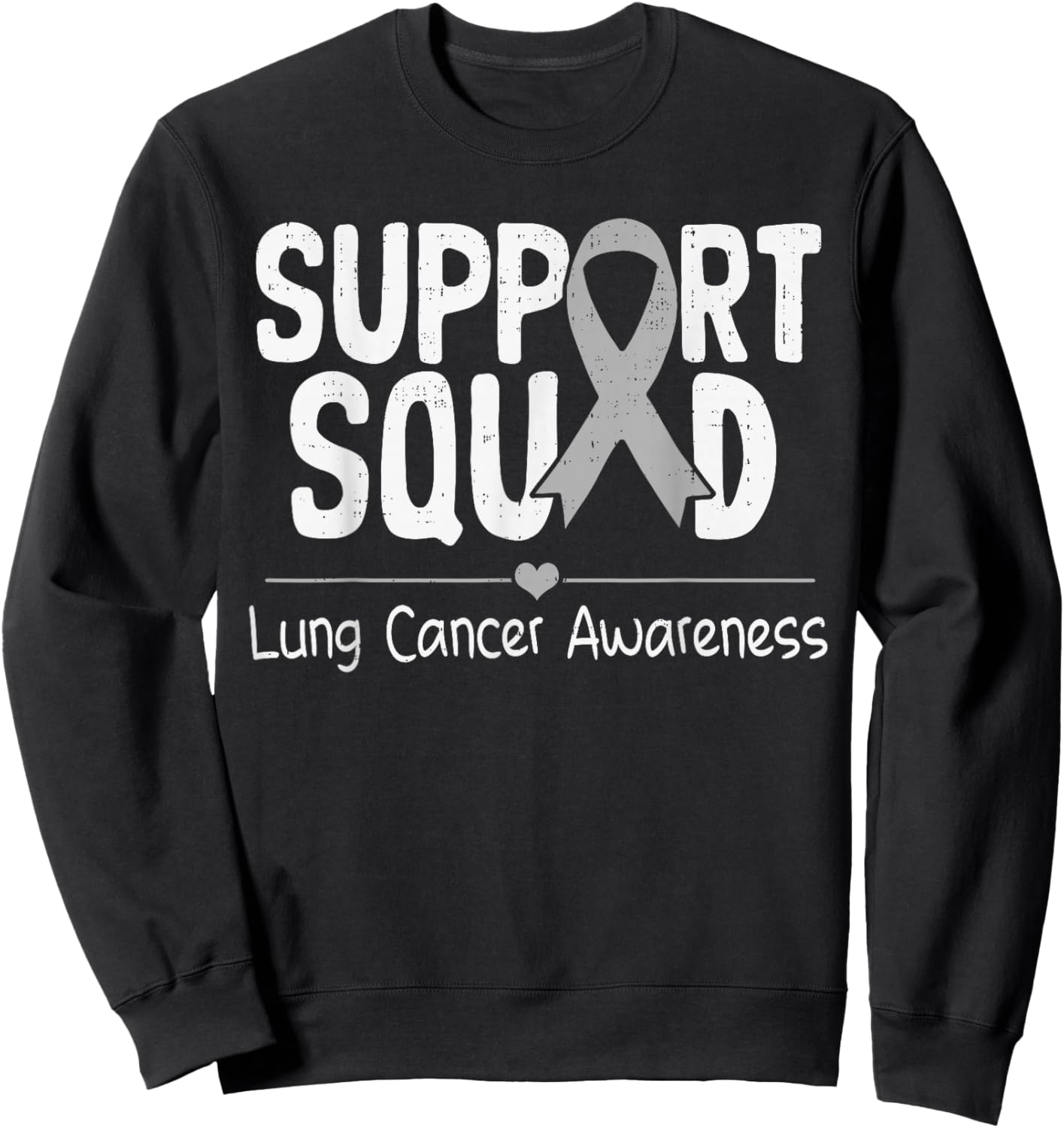 Support Lung Cancer Awareness White Ribbon Kids Sweatshirt - Sweatshirt | Black