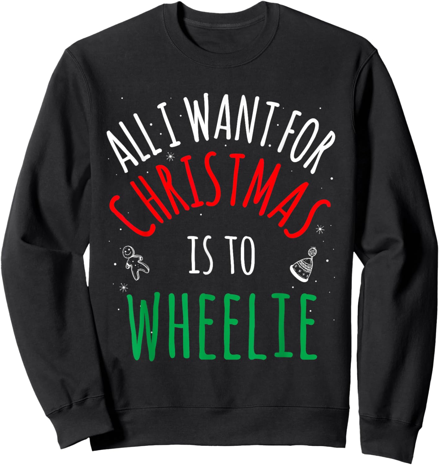Wheelie Bike - Group Matching Family Christmas Funny Pajama Sweatshirt - Sweatshirt | Black
