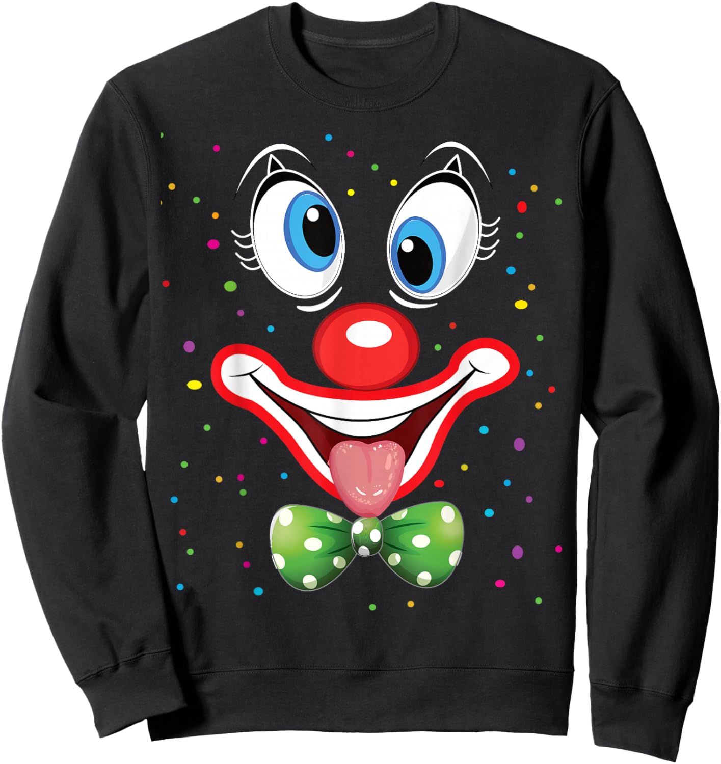 Carnival Clown Face Circus Costume Kids Men Women Carnivals Sweatshirt - Sweatshirt | Black
