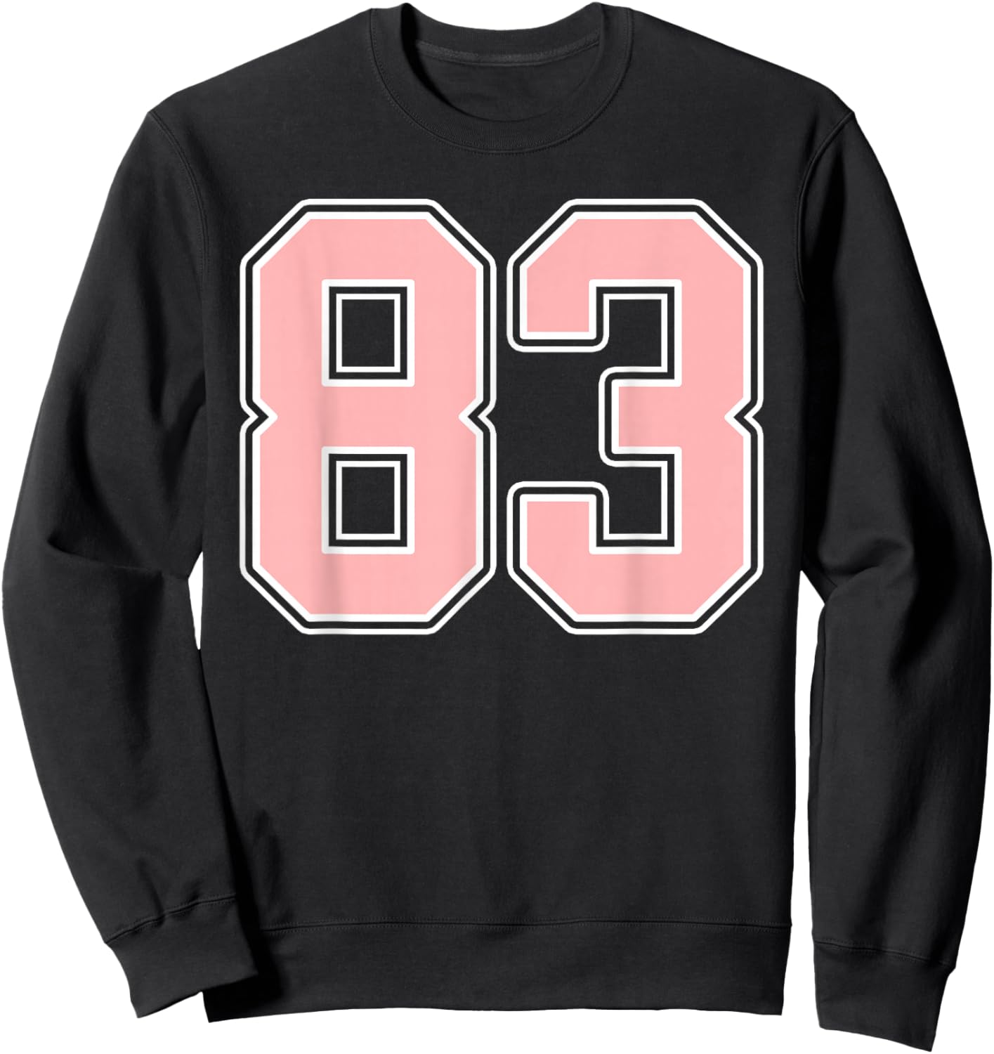 Cute Pink and White Number 83 Jersey Player Uniform #83 Fan Sweatshirt - Sweatshirt | Black
