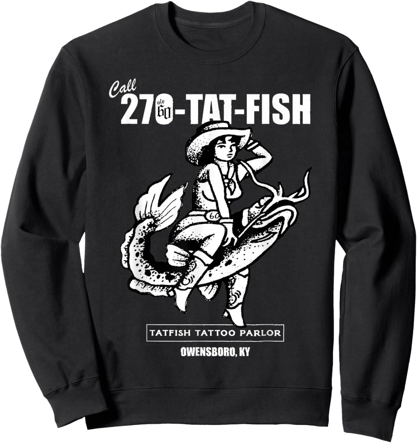 Ole 60 Tat-Fish Graphic Sweatshirt - Sweatshirt | Black