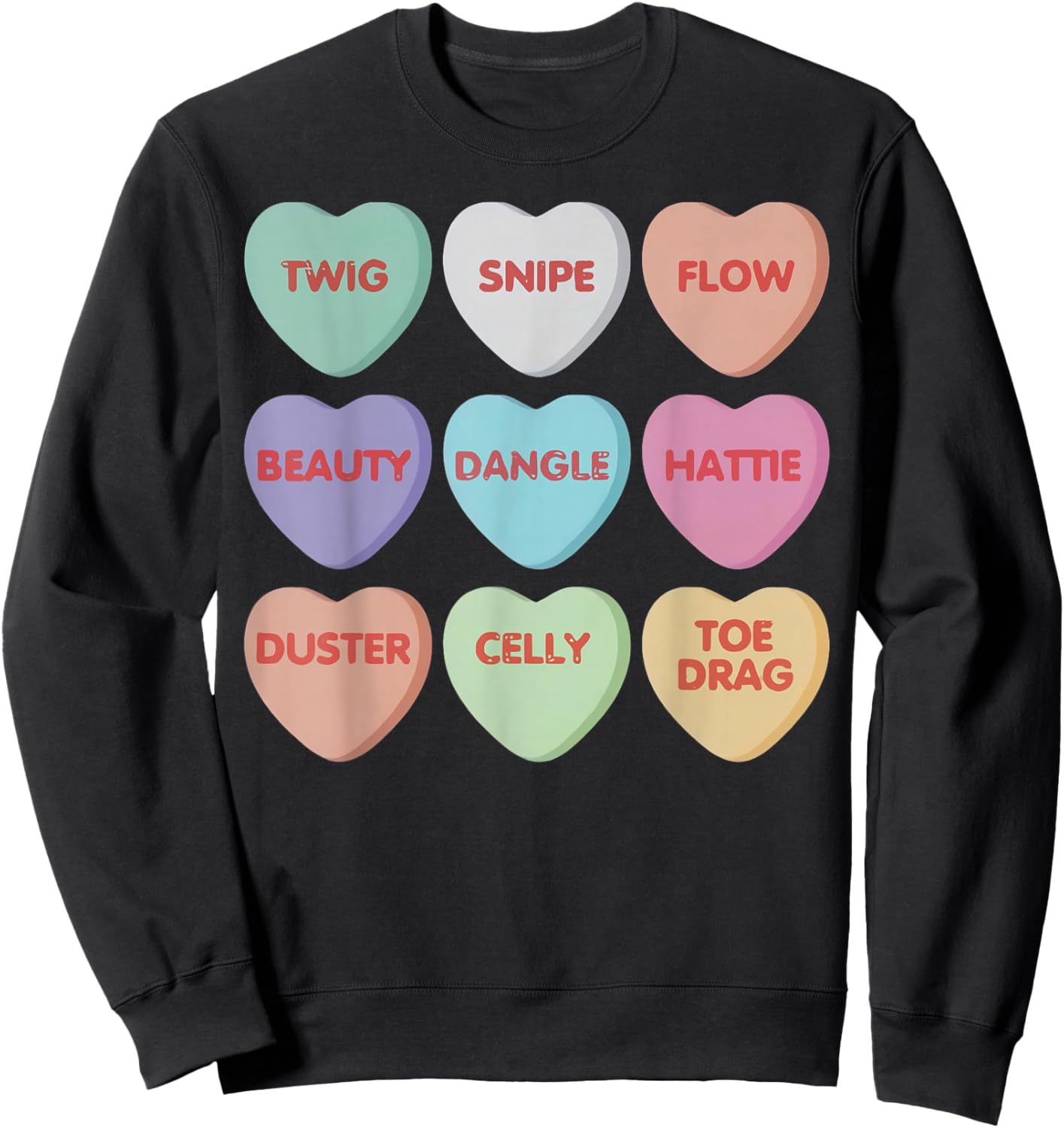 Valentines Day Hockey Conversation Candy Heart Hockey Player Sweatshirt - Sweatshirt | Black